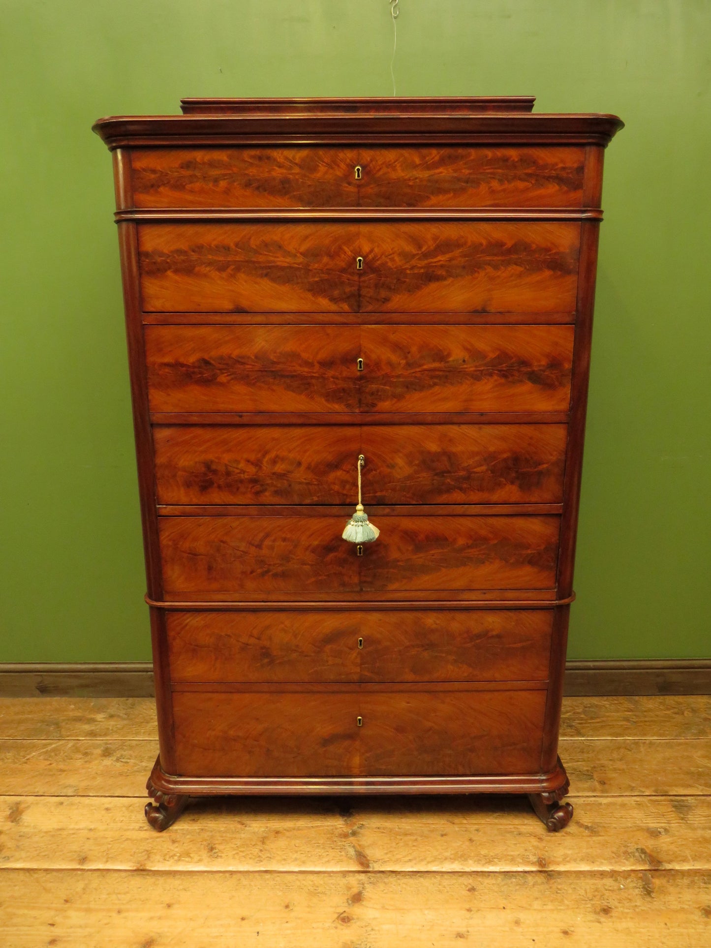 Biedermeier Semainier Chest of Seven Drawers