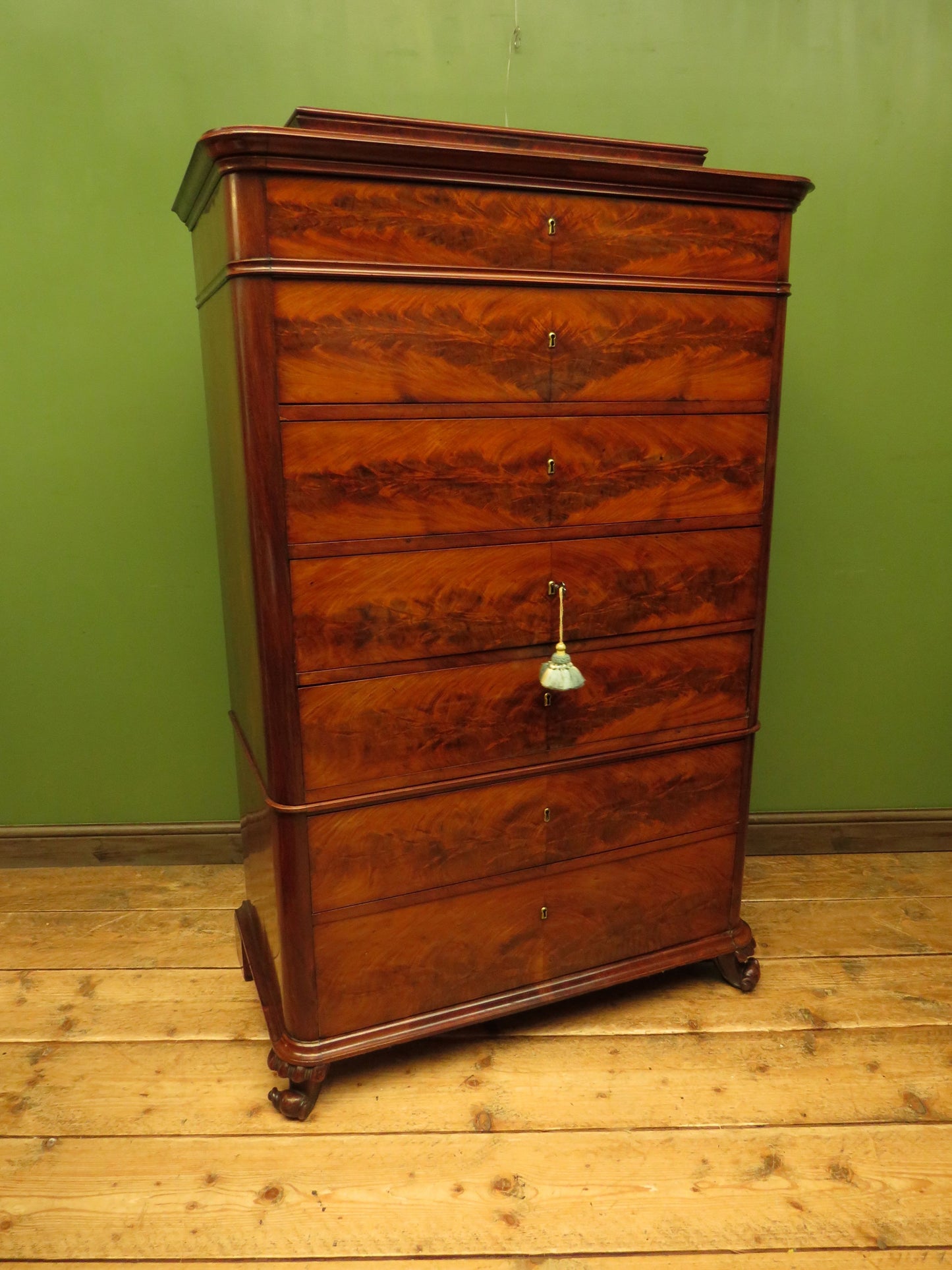 Biedermeier Semainier Chest of Seven Drawers