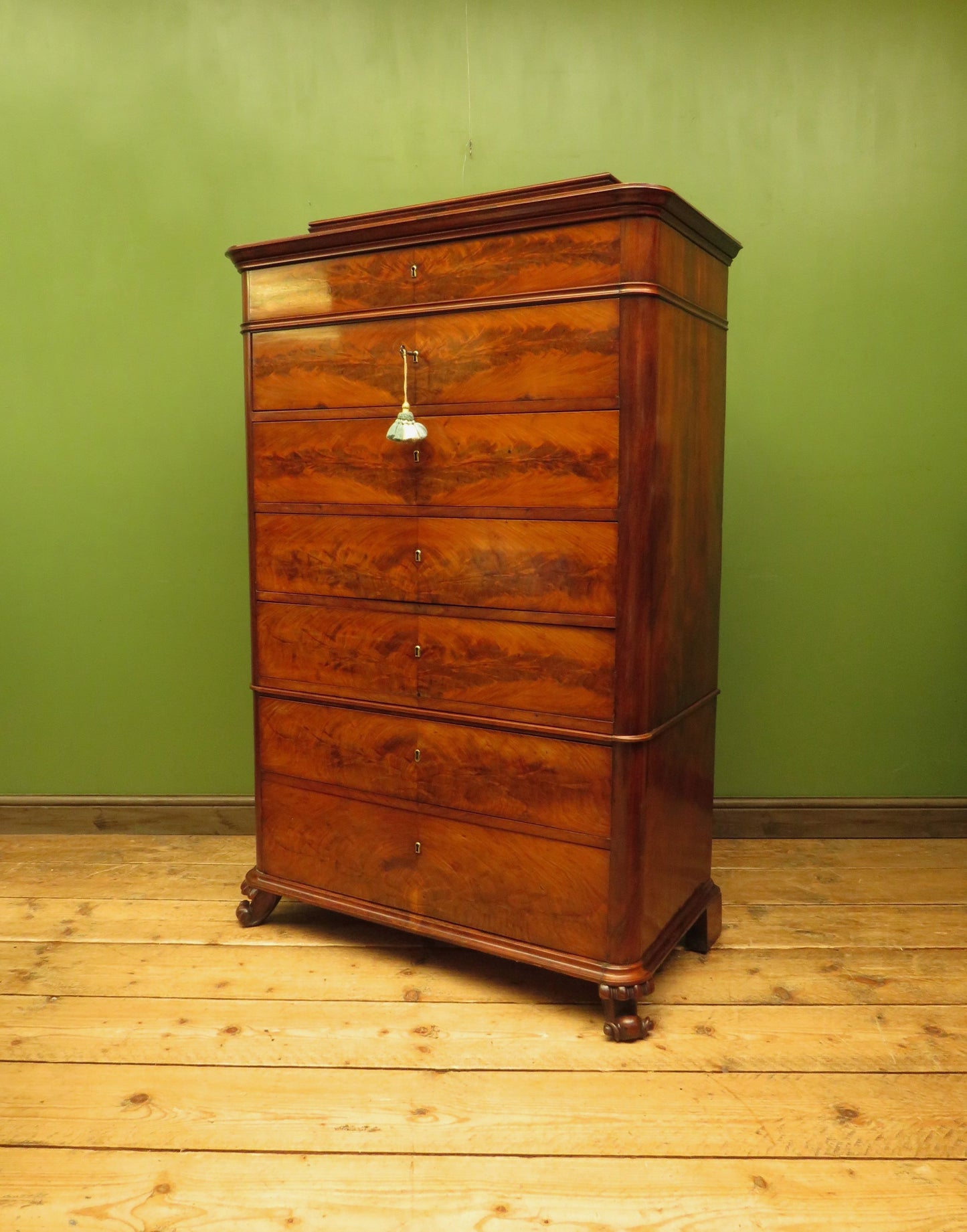 Biedermeier Semainier Chest of Seven Drawers