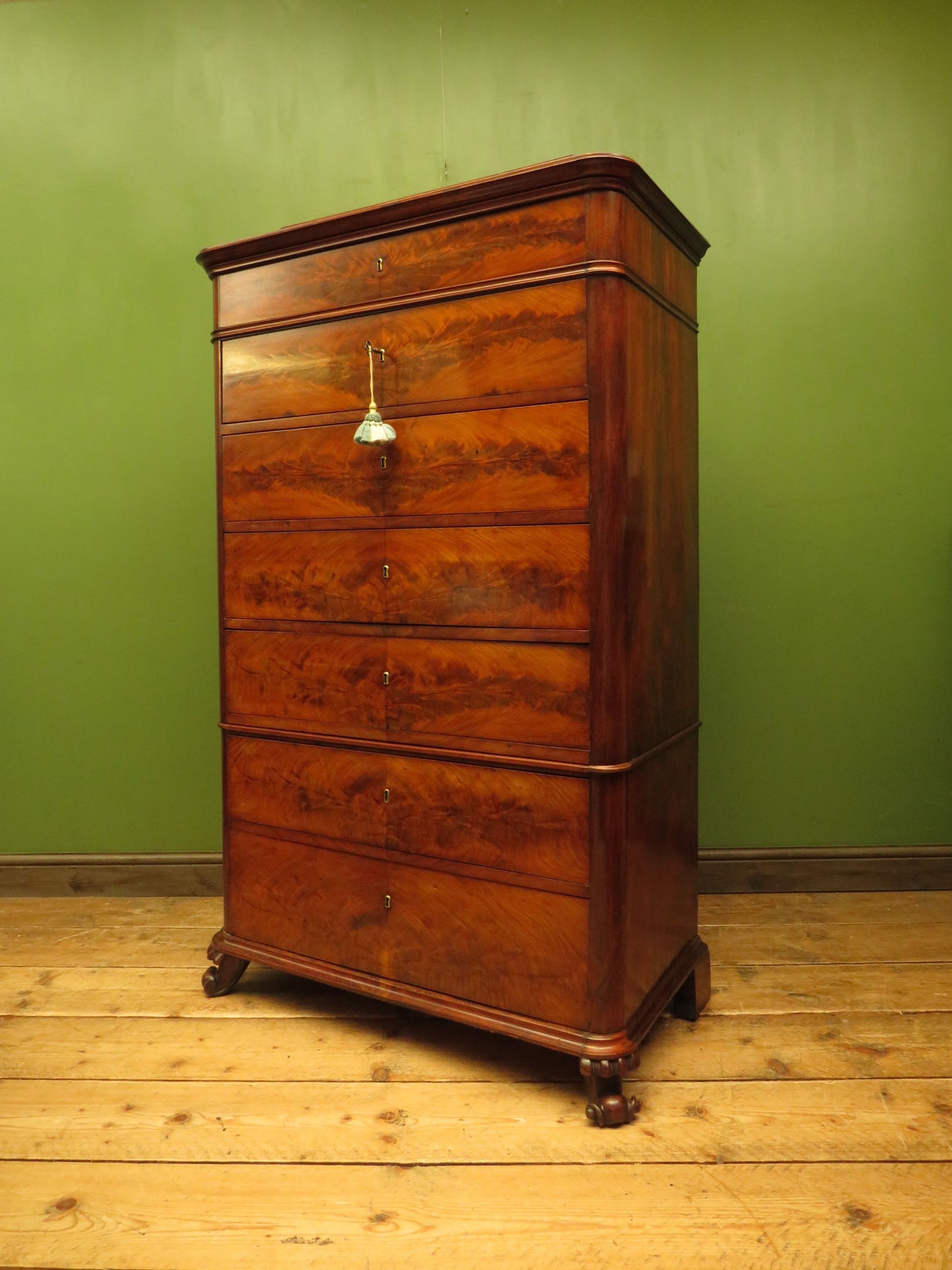 Biedermeier Semainier Chest of Seven Drawers