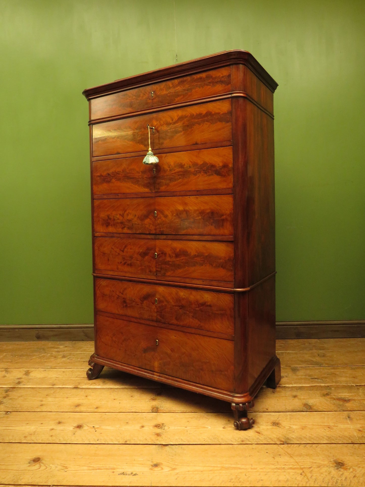 Biedermeier Semainier Chest of Seven Drawers