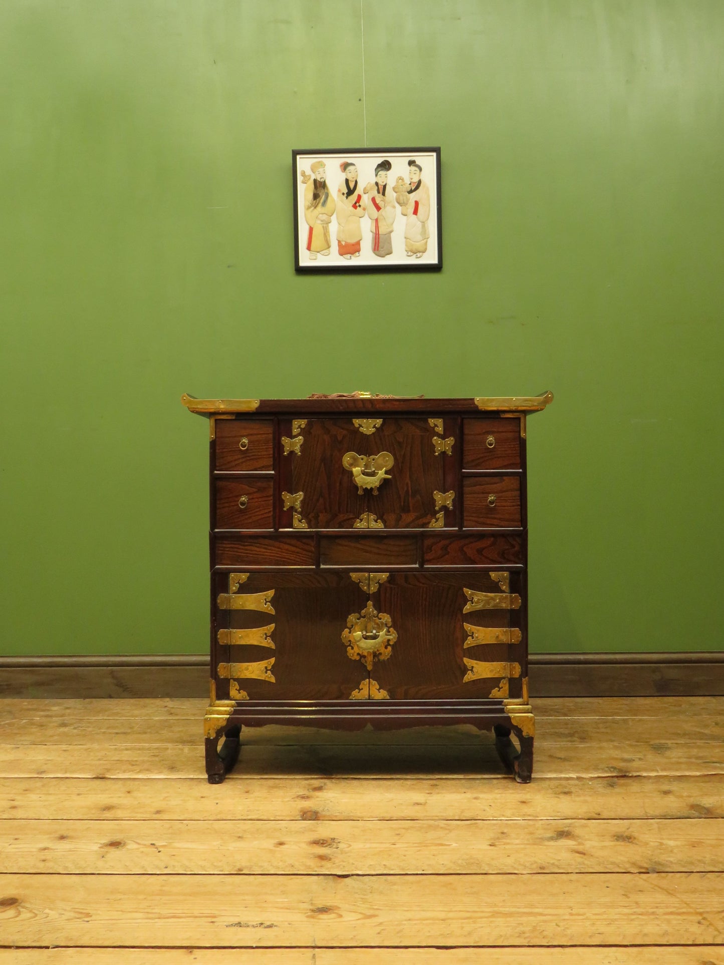 Korean Cabinet with Ornate Brass Fittings