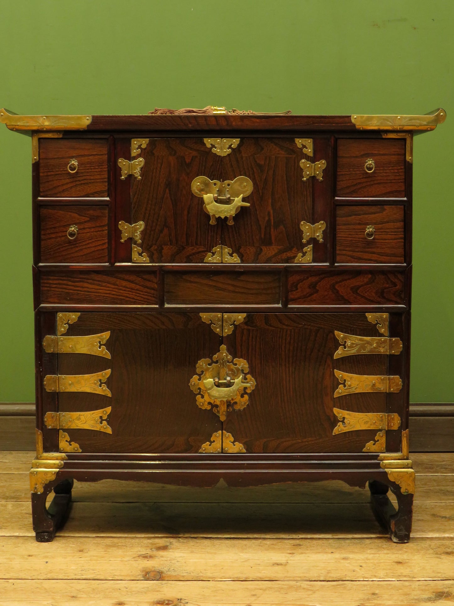 Korean Cabinet with Ornate Brass Fittings