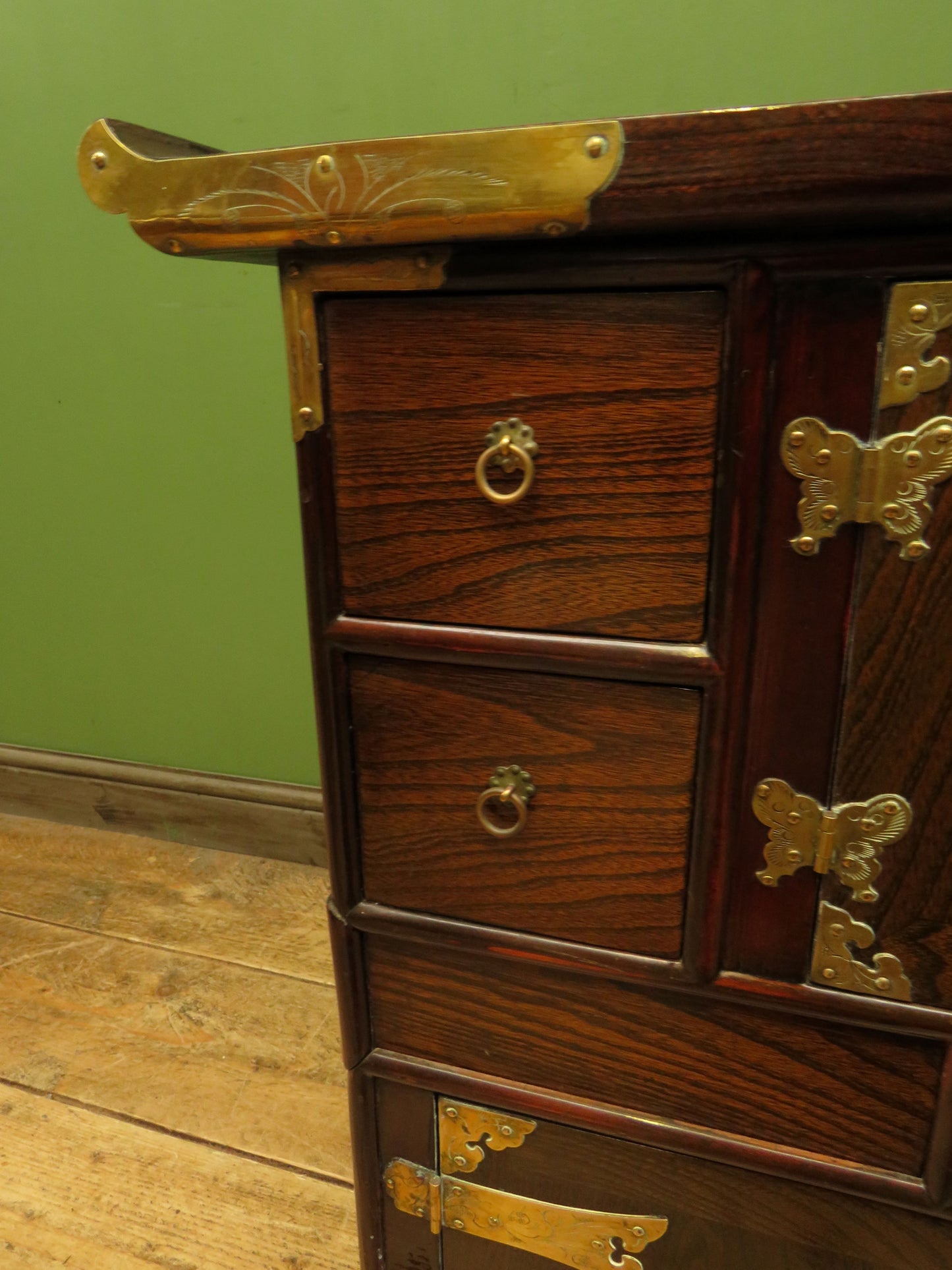 Korean Cabinet with Ornate Brass Fittings