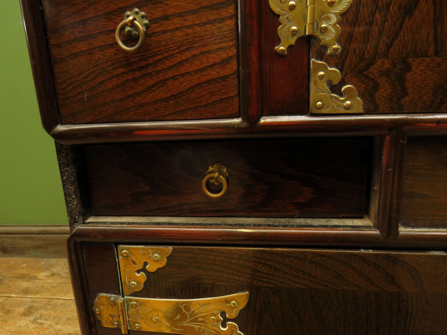 Korean Cabinet with Ornate Brass Fittings