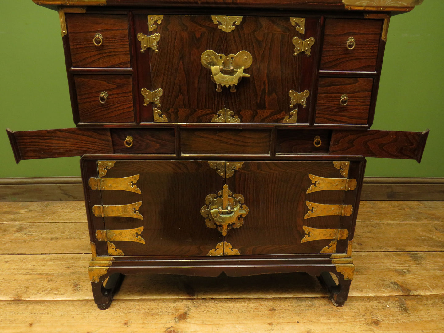 Korean Cabinet with Ornate Brass Fittings