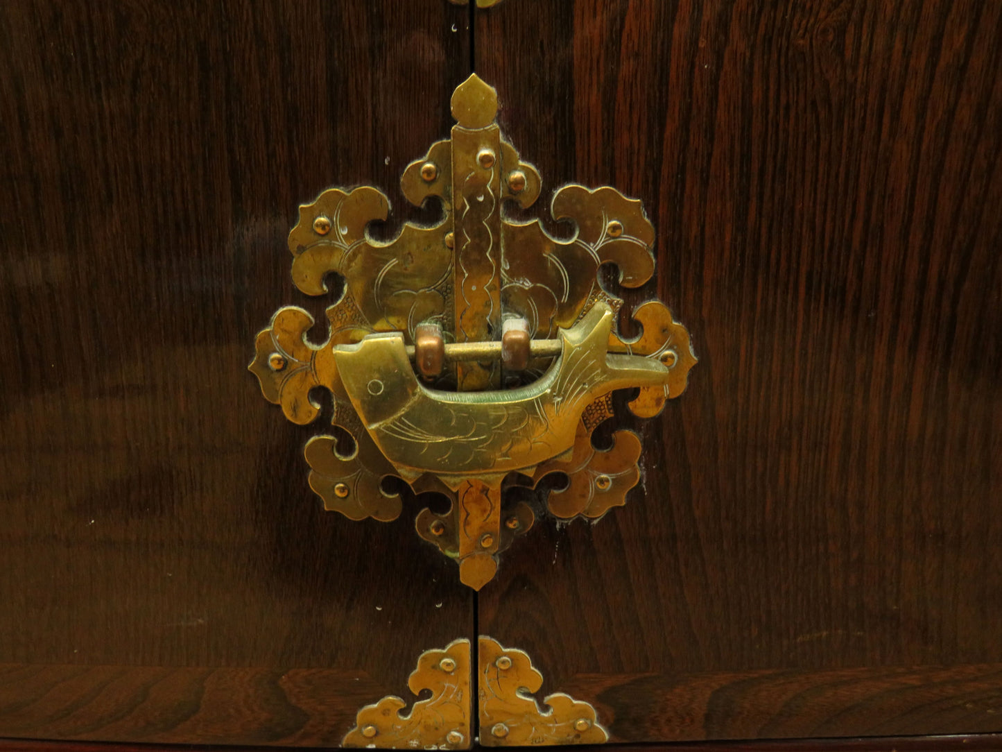 Korean Cabinet with Ornate Brass Fittings