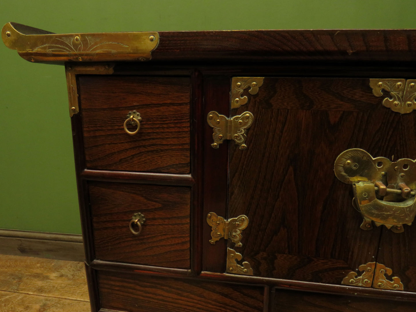 Korean Cabinet with Ornate Brass Fittings