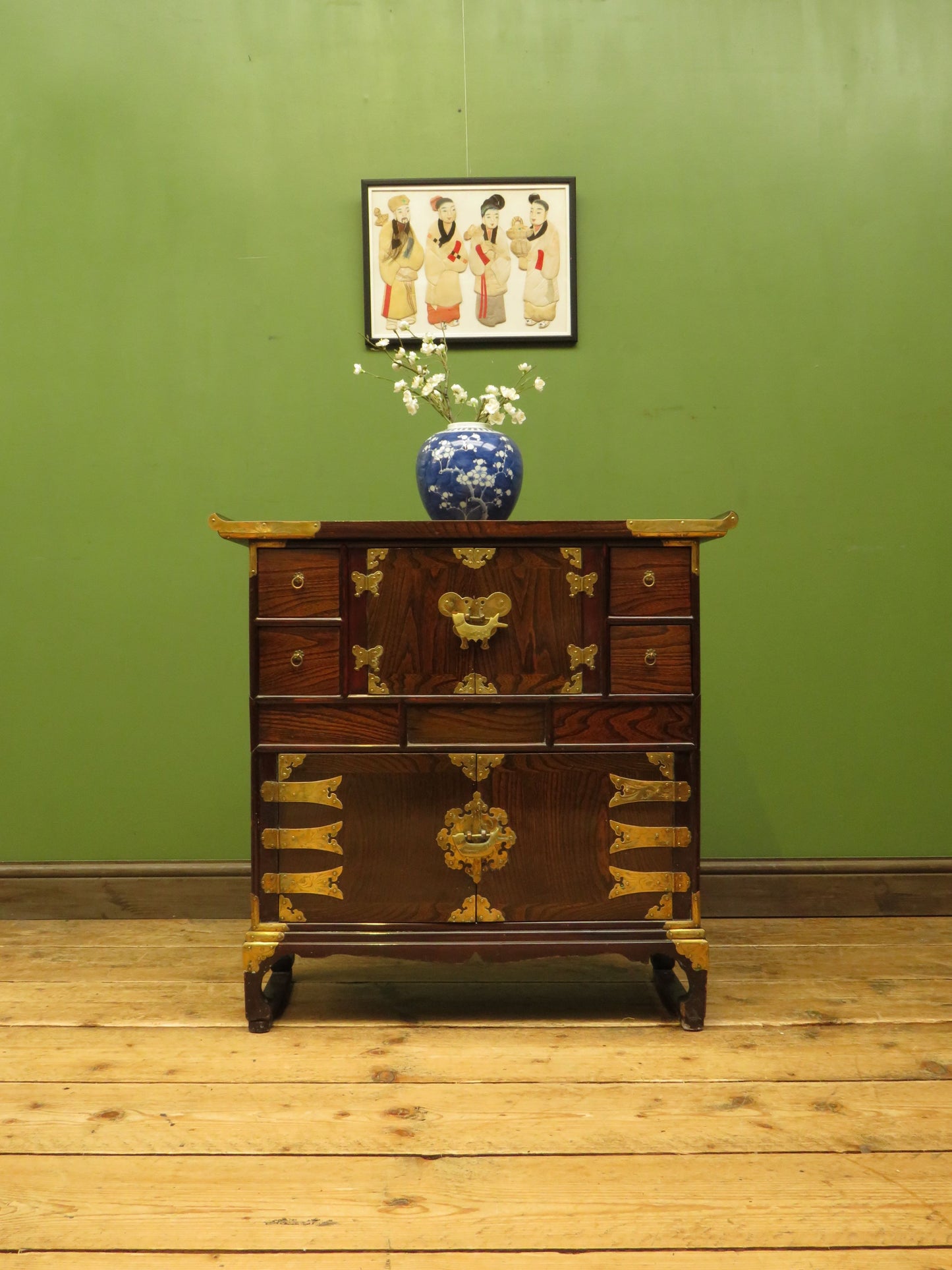 Korean Cabinet with Ornate Brass Fittings