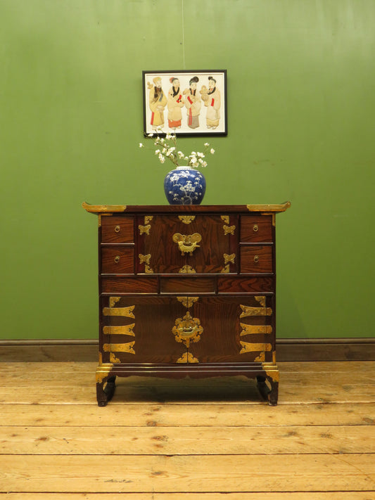 Korean Cabinet with Ornate Brass Fittings