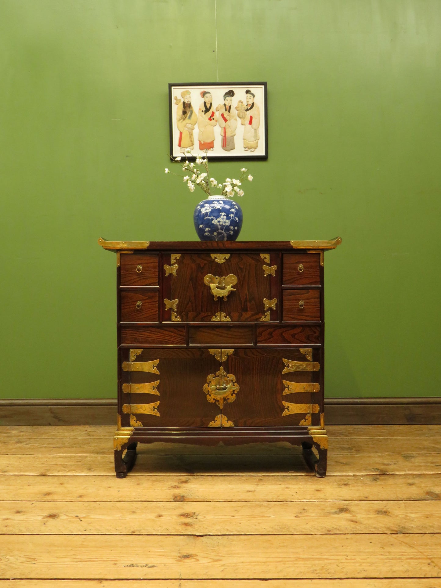 Korean Cabinet with Ornate Brass Fittings