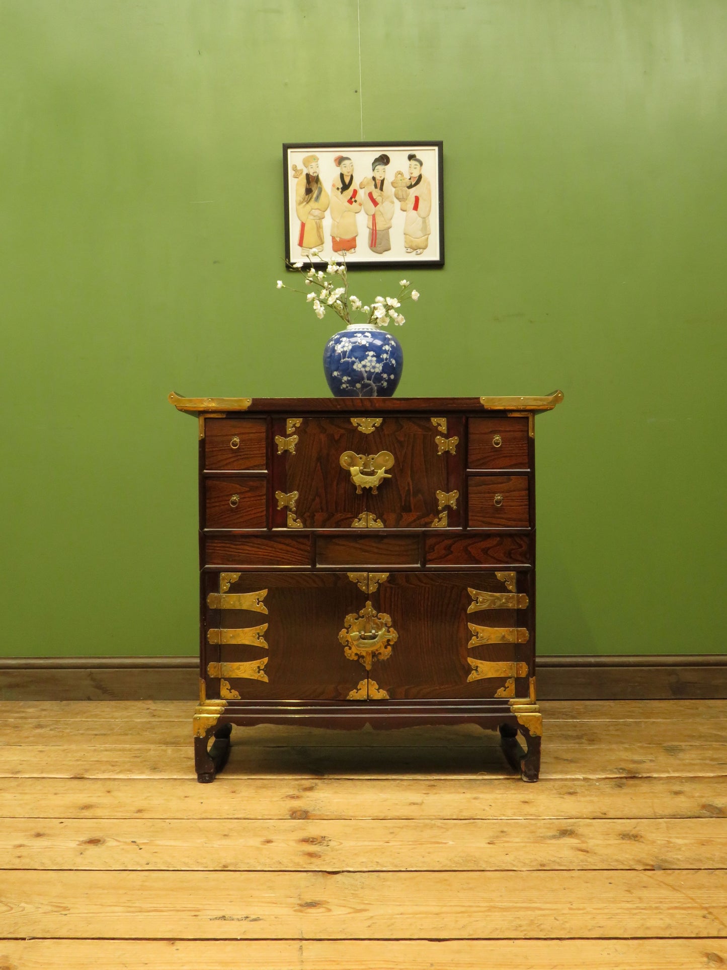 Korean Cabinet with Ornate Brass Fittings