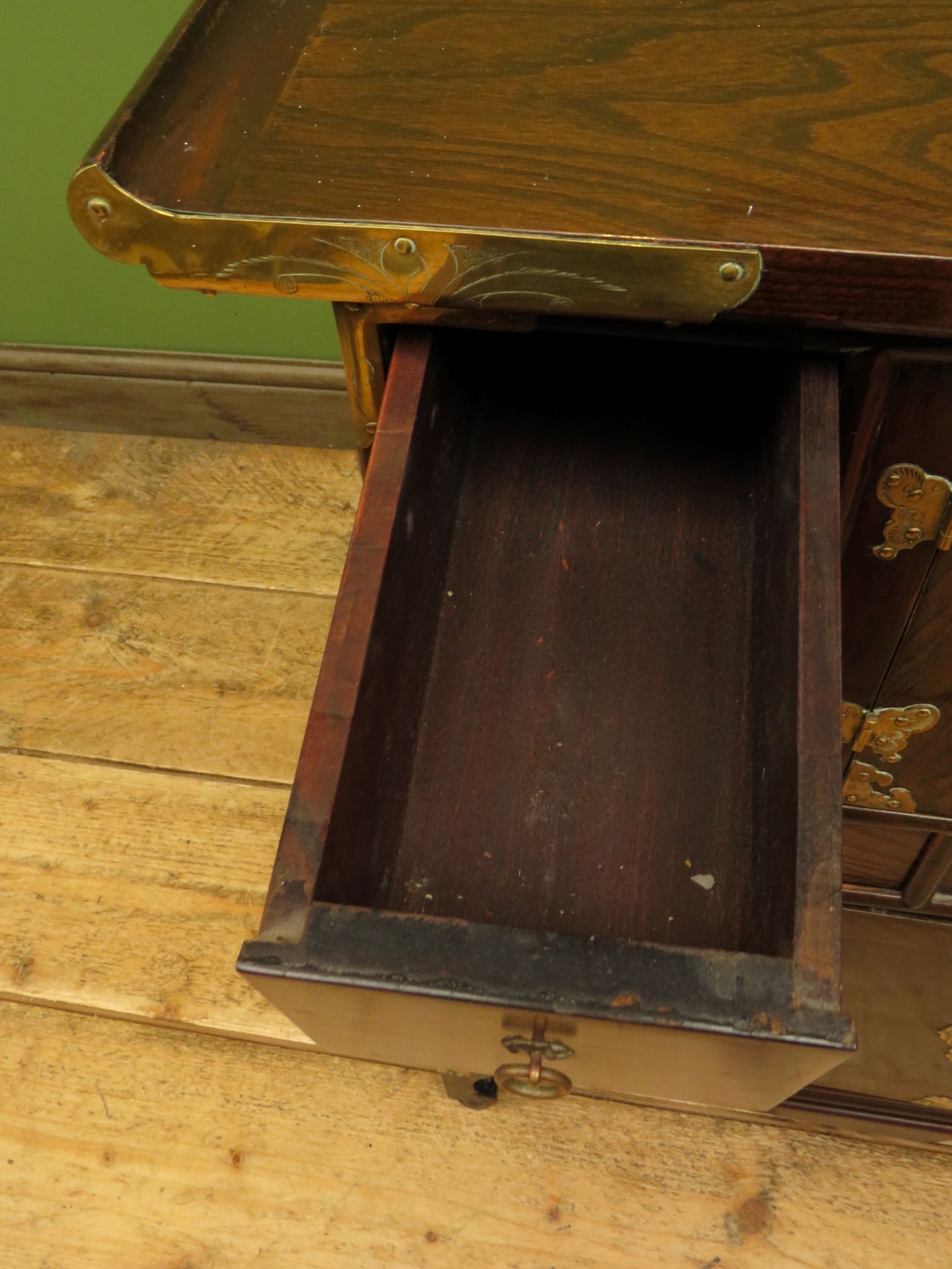 Korean Cabinet with Ornate Brass Fittings