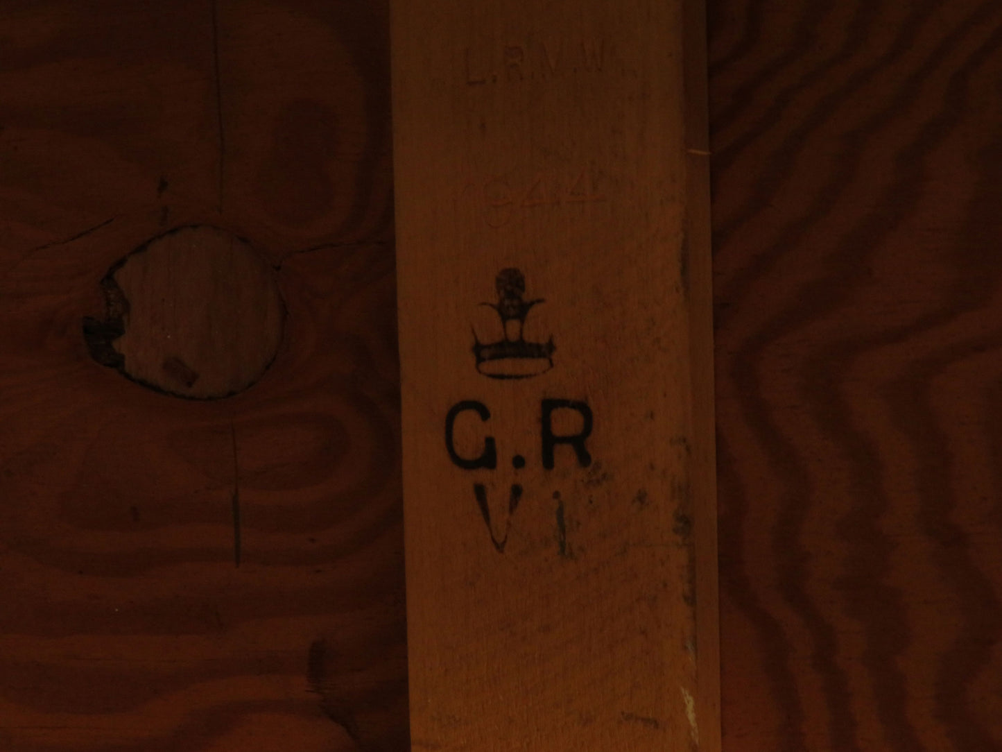 Large Architects Plan Chest in two parts, Chippy Paint, George VI warrant stamp