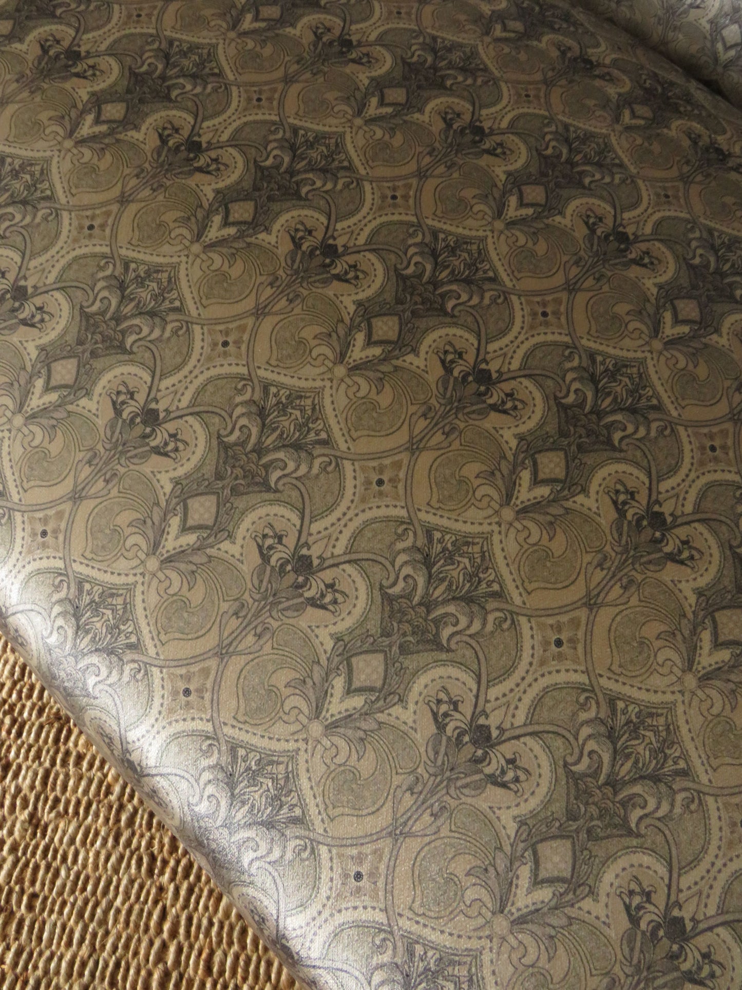 Aesthetic Movement Curve Back sofa in 'Queen Of The Night' fabric by Laurence Lewellyn-Bowen