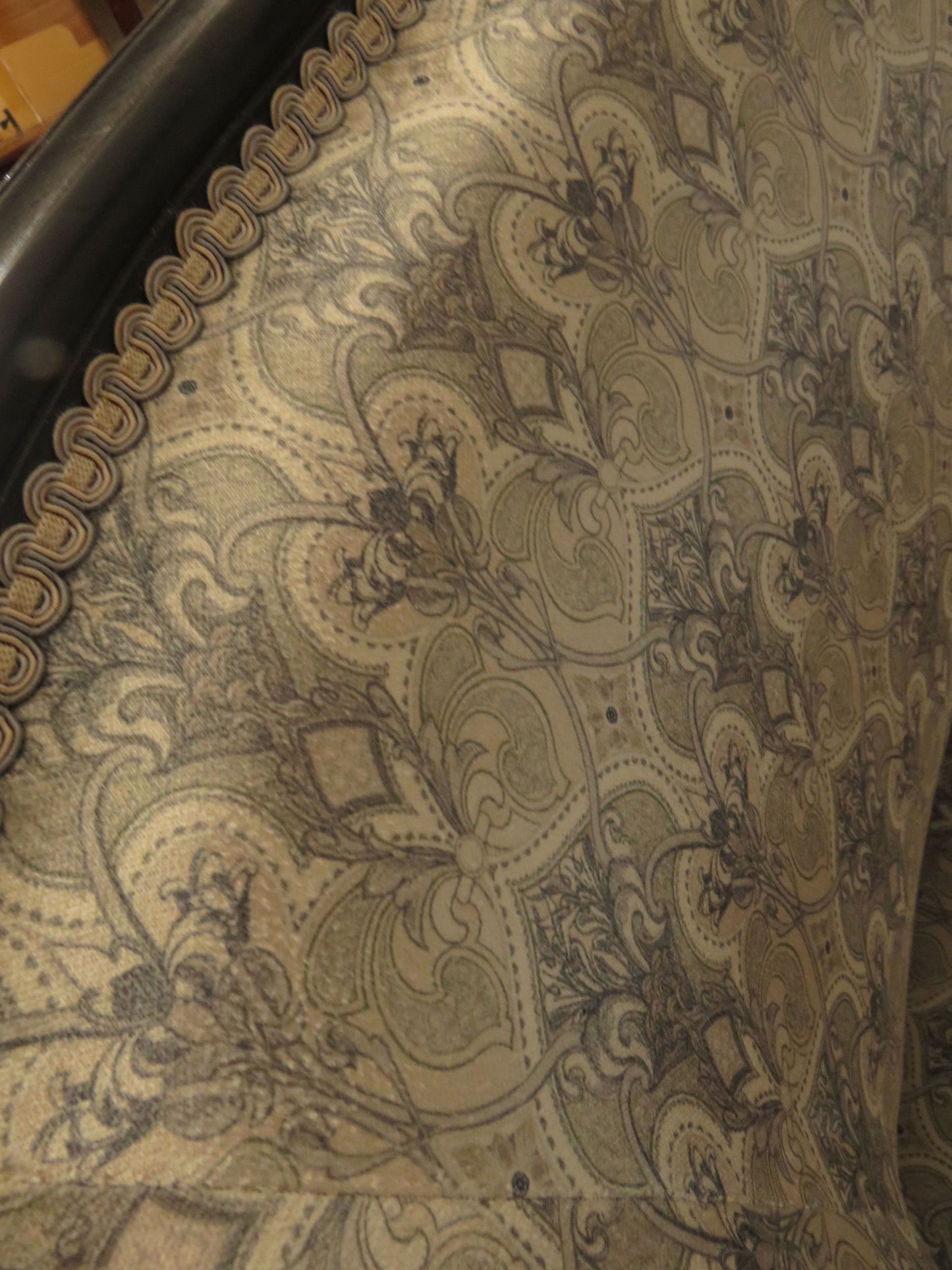 Aesthetic Movement Curve Back sofa in 'Queen Of The Night' fabric by Laurence Lewellyn-Bowen