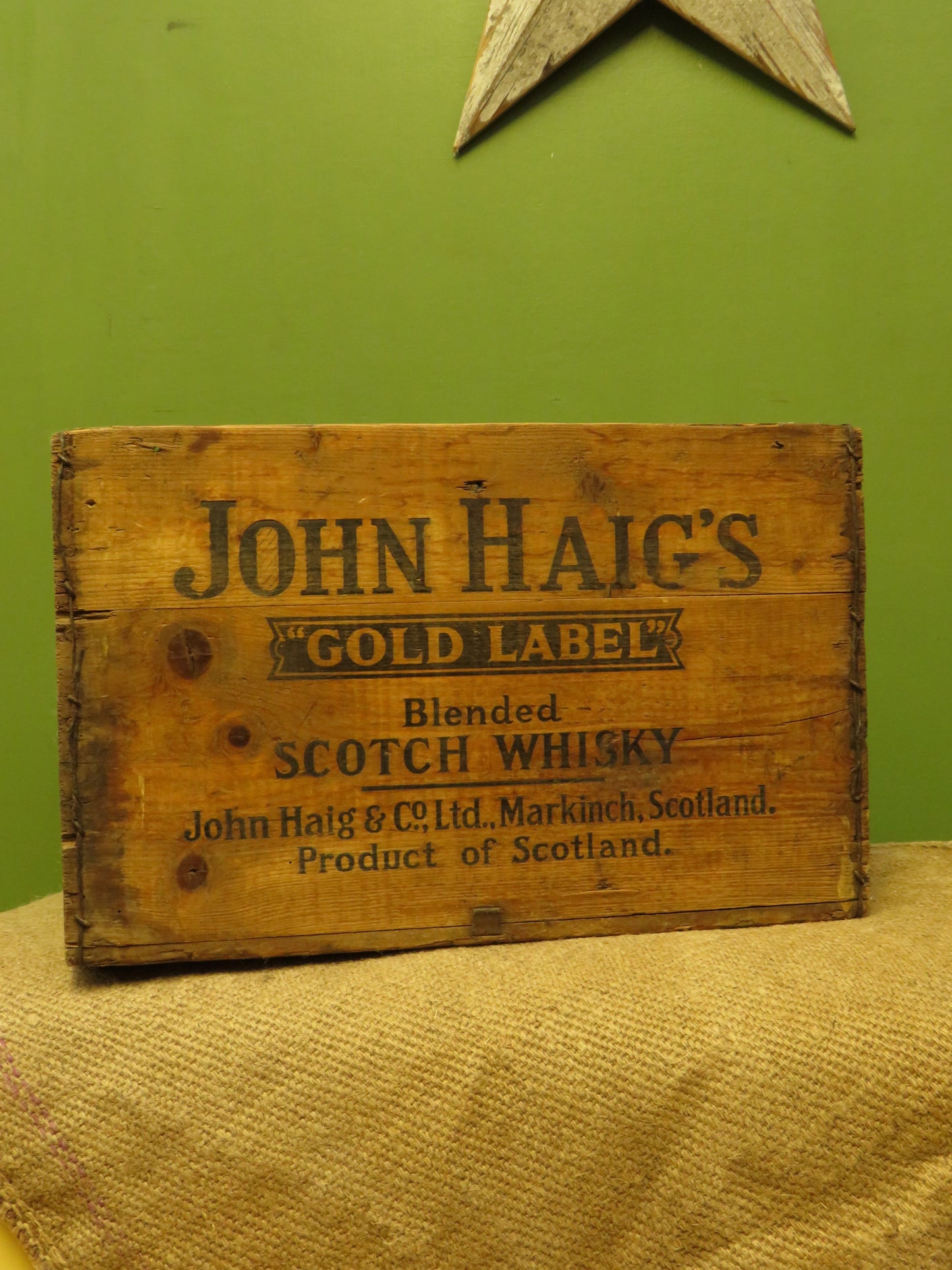 John Haigs Whiskey Crate from Vinnicombe & Son, Teignmouth