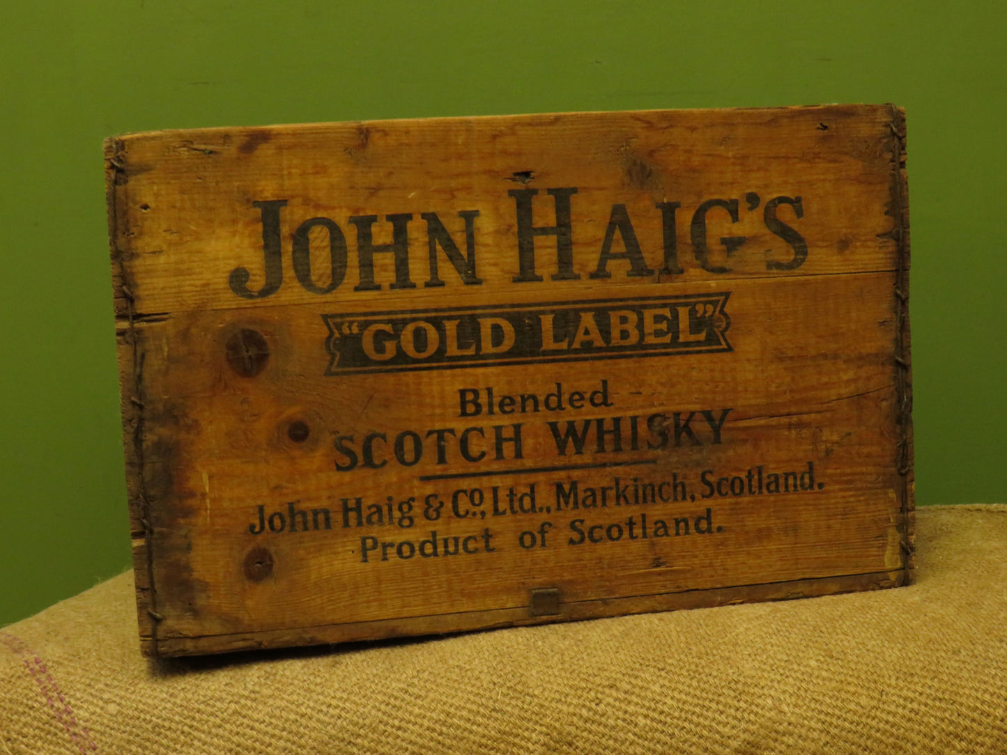 John Haigs Whiskey Crate from Vinnicombe & Son, Teignmouth