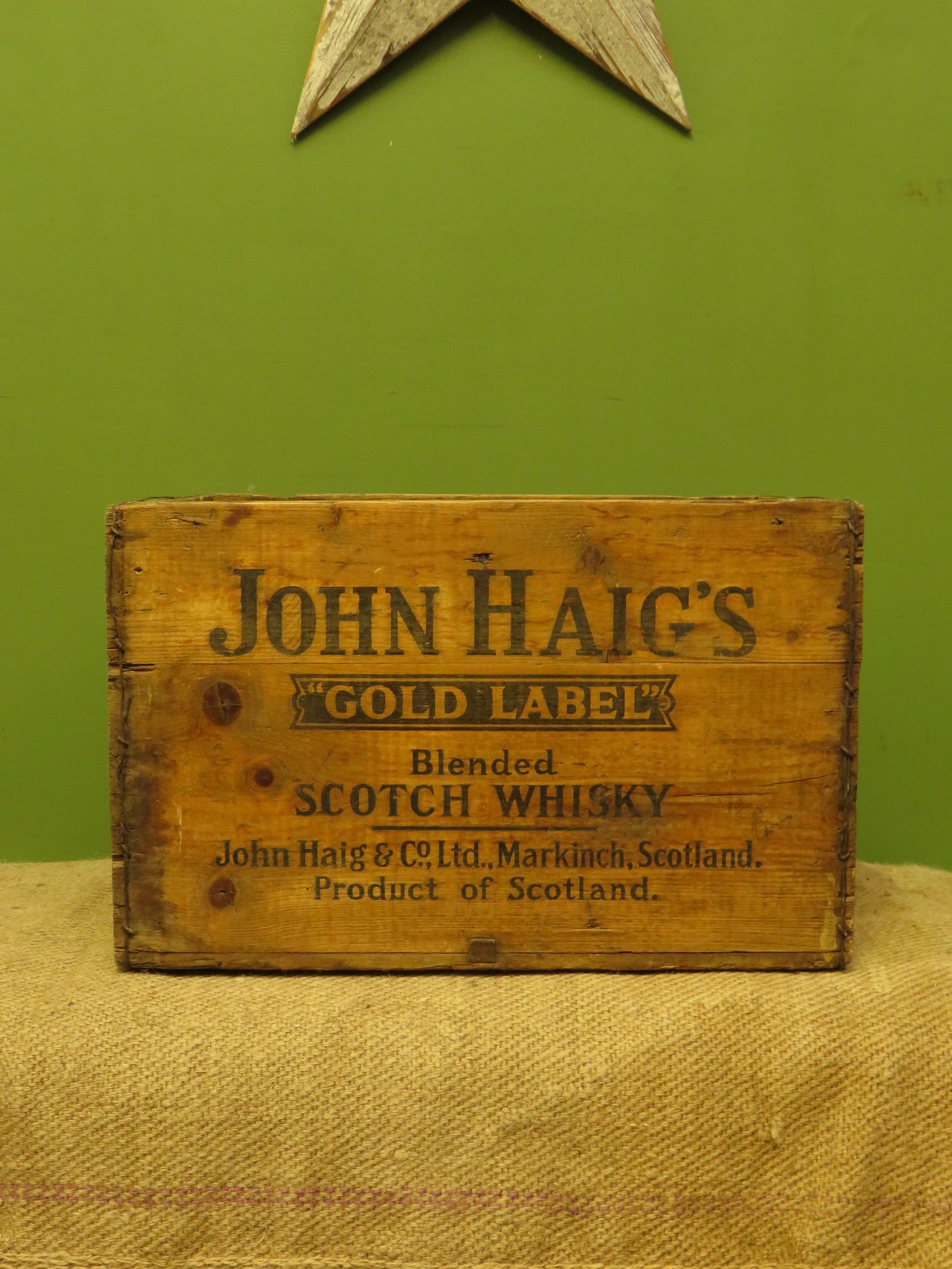 John Haigs Whiskey Crate from Vinnicombe & Son, Teignmouth