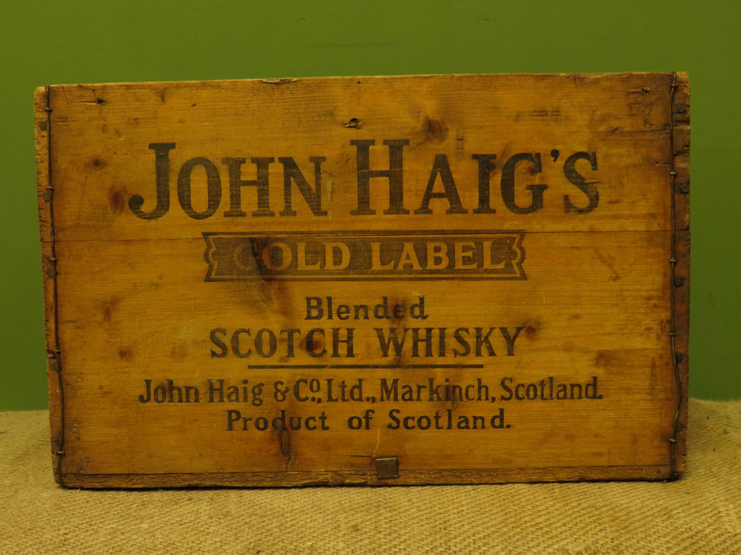 John Haigs Whiskey Crate from Vinnicombe & Son, Teignmouth