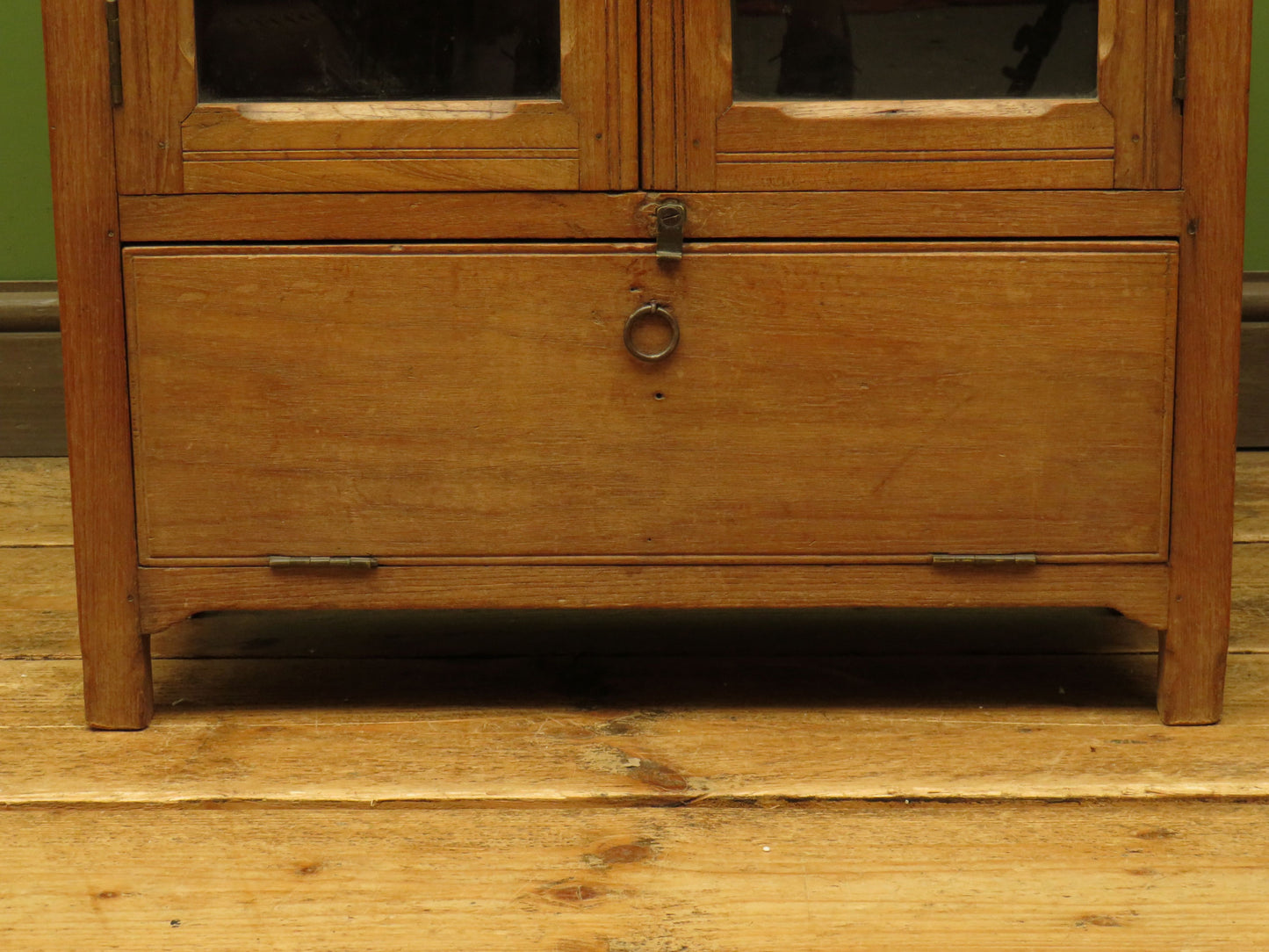 Antique Anglo Indian Spice Cabinet with glazed top and fall front