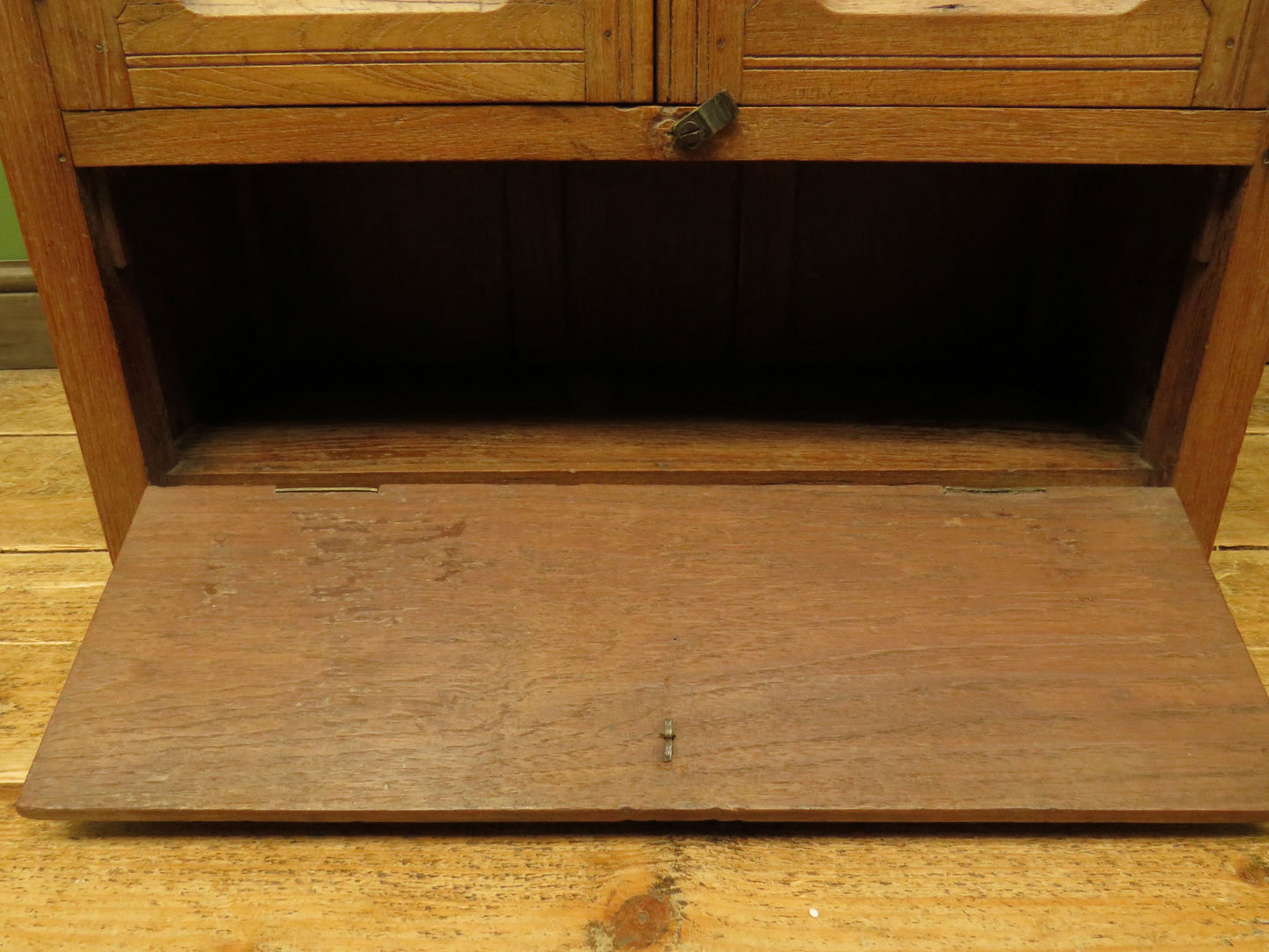 Antique Anglo Indian Spice Cabinet with glazed top and fall front