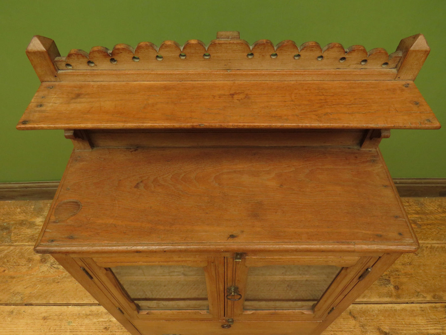 Antique Anglo Indian Spice Cabinet with glazed top and fall front