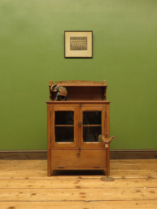 Antique Anglo Indian Spice Cabinet with glazed top and fall front