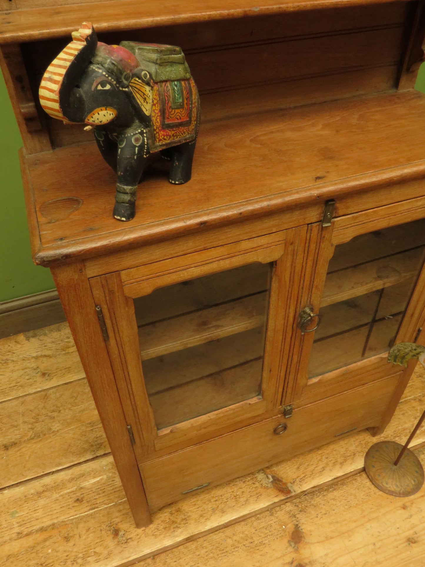 Antique Anglo Indian Spice Cabinet with glazed top and fall front