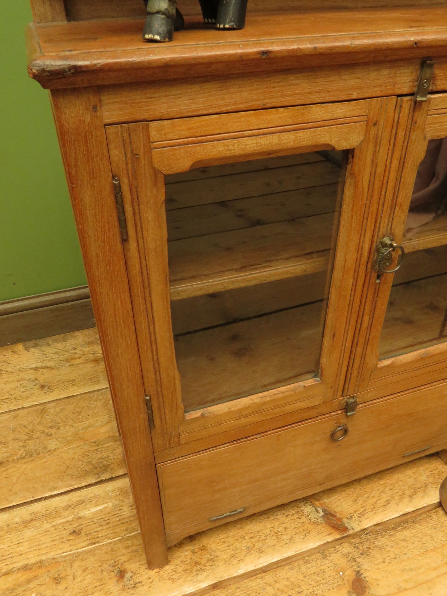 Antique Anglo Indian Spice Cabinet with glazed top and fall front
