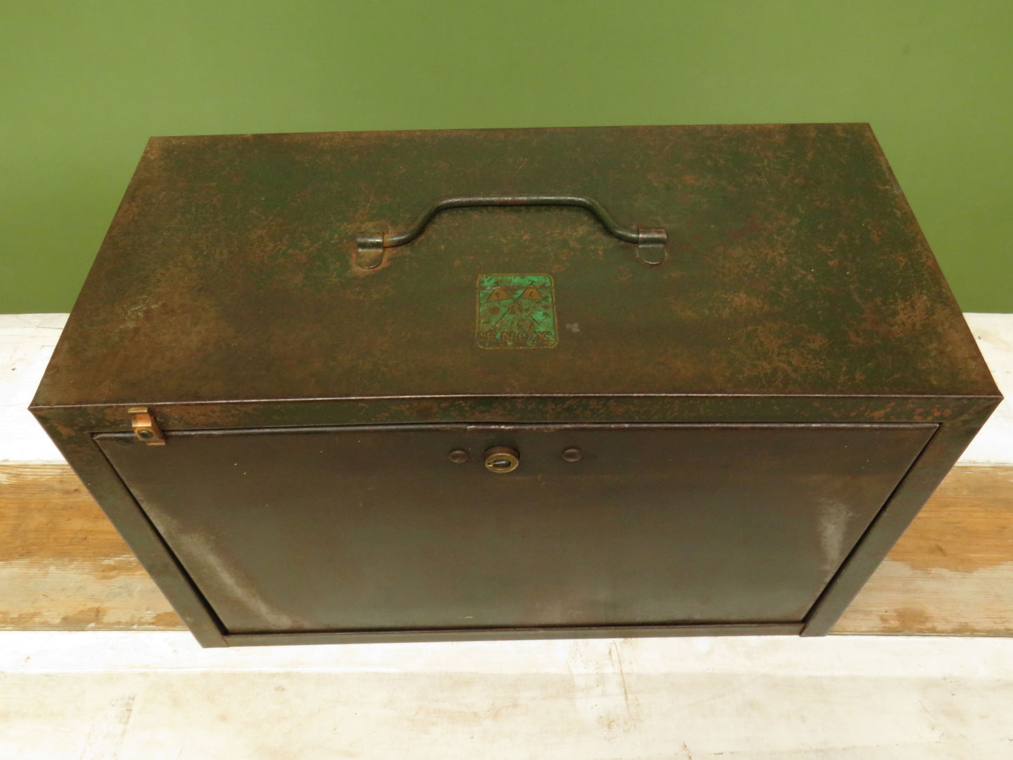 Vintage ENOX Engineers Green Metal Tool Chest Cabinet