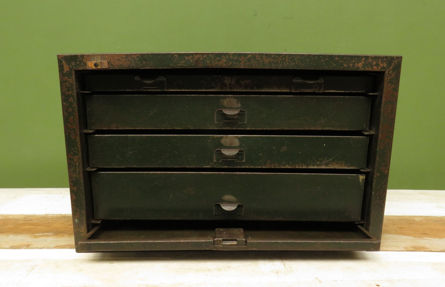 Vintage ENOX Engineers Green Metal Tool Chest Cabinet