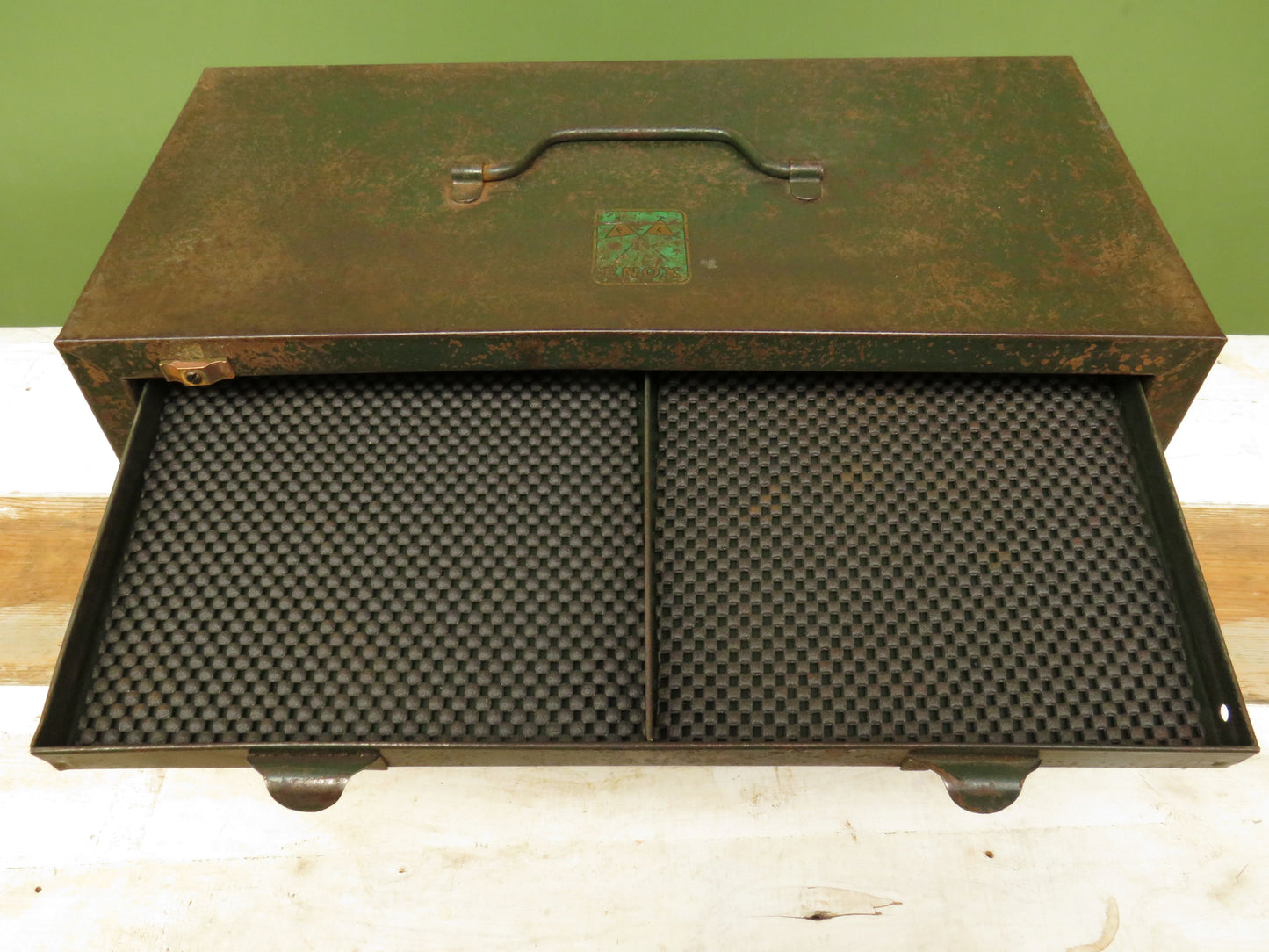Vintage ENOX Engineers Green Metal Tool Chest Cabinet