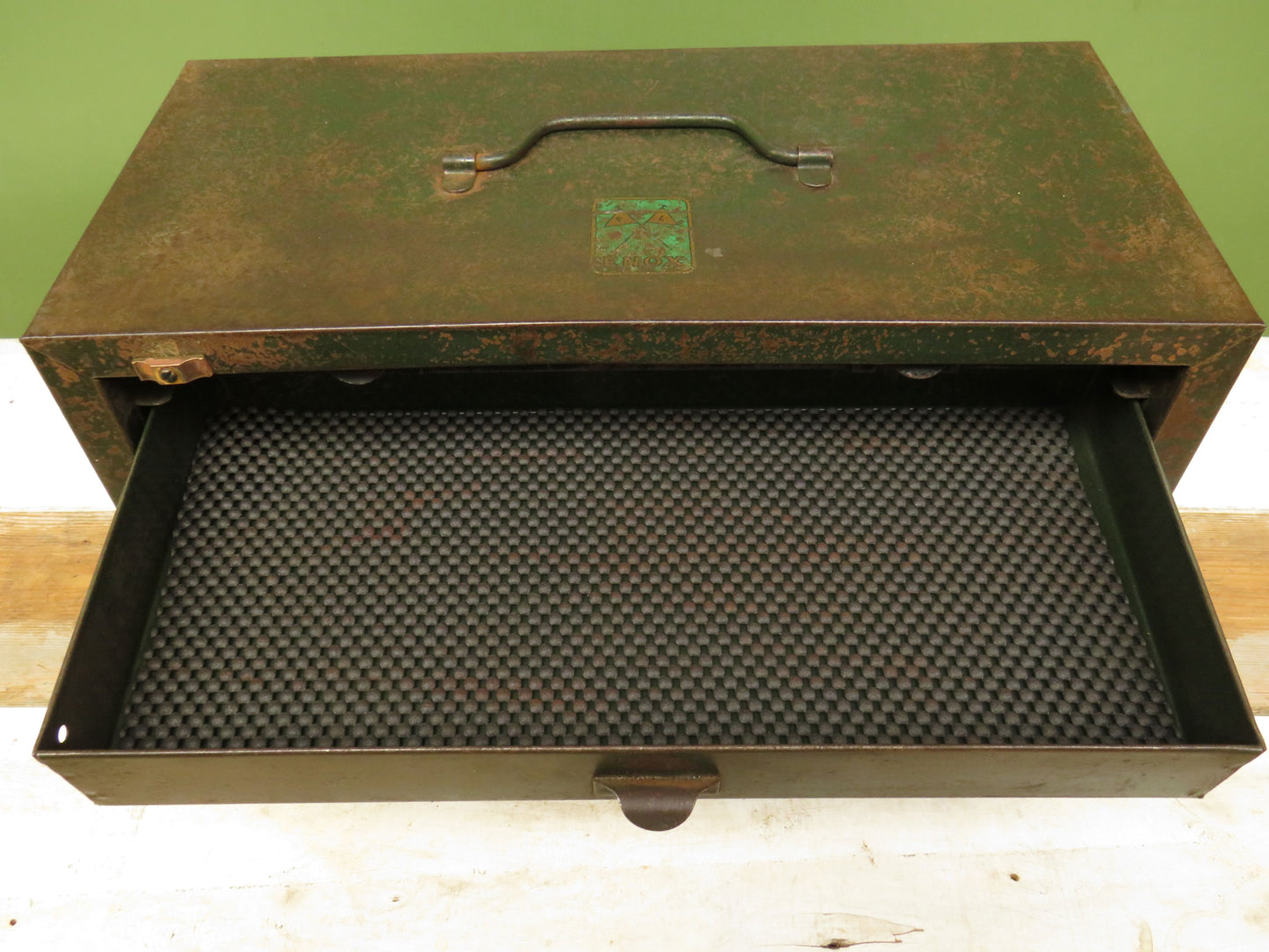Vintage ENOX Engineers Green Metal Tool Chest Cabinet