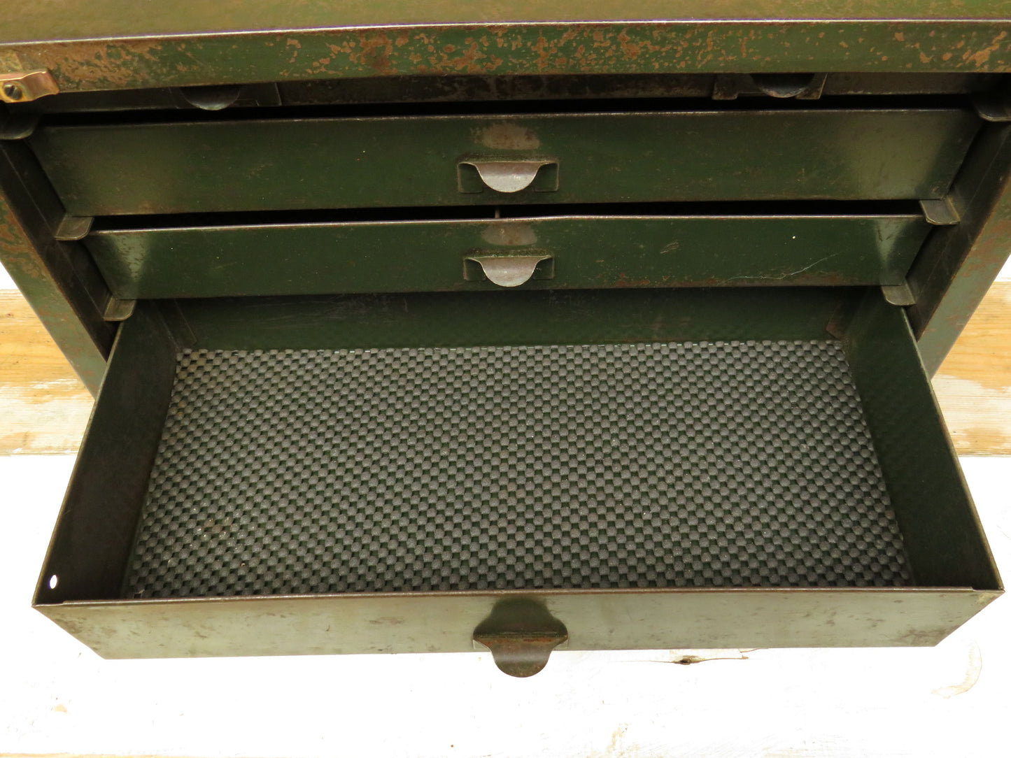 Vintage ENOX Engineers Green Metal Tool Chest Cabinet