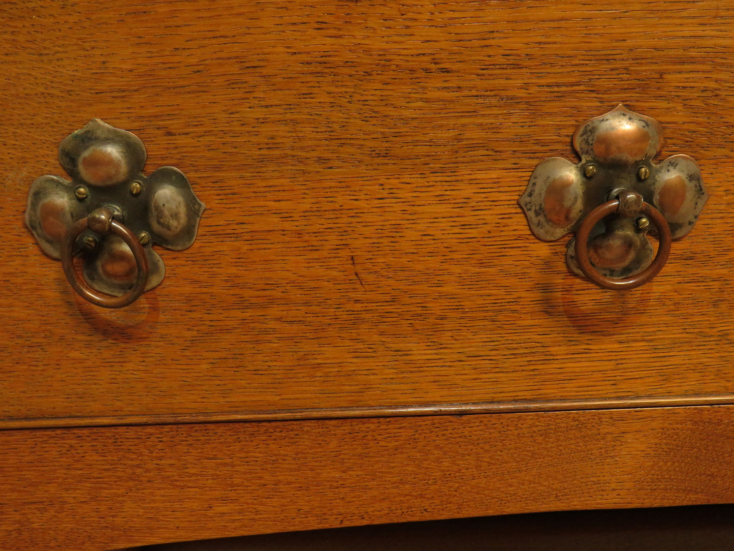 Substantial Arts & Crafts Golden Oak Dresser in two parts