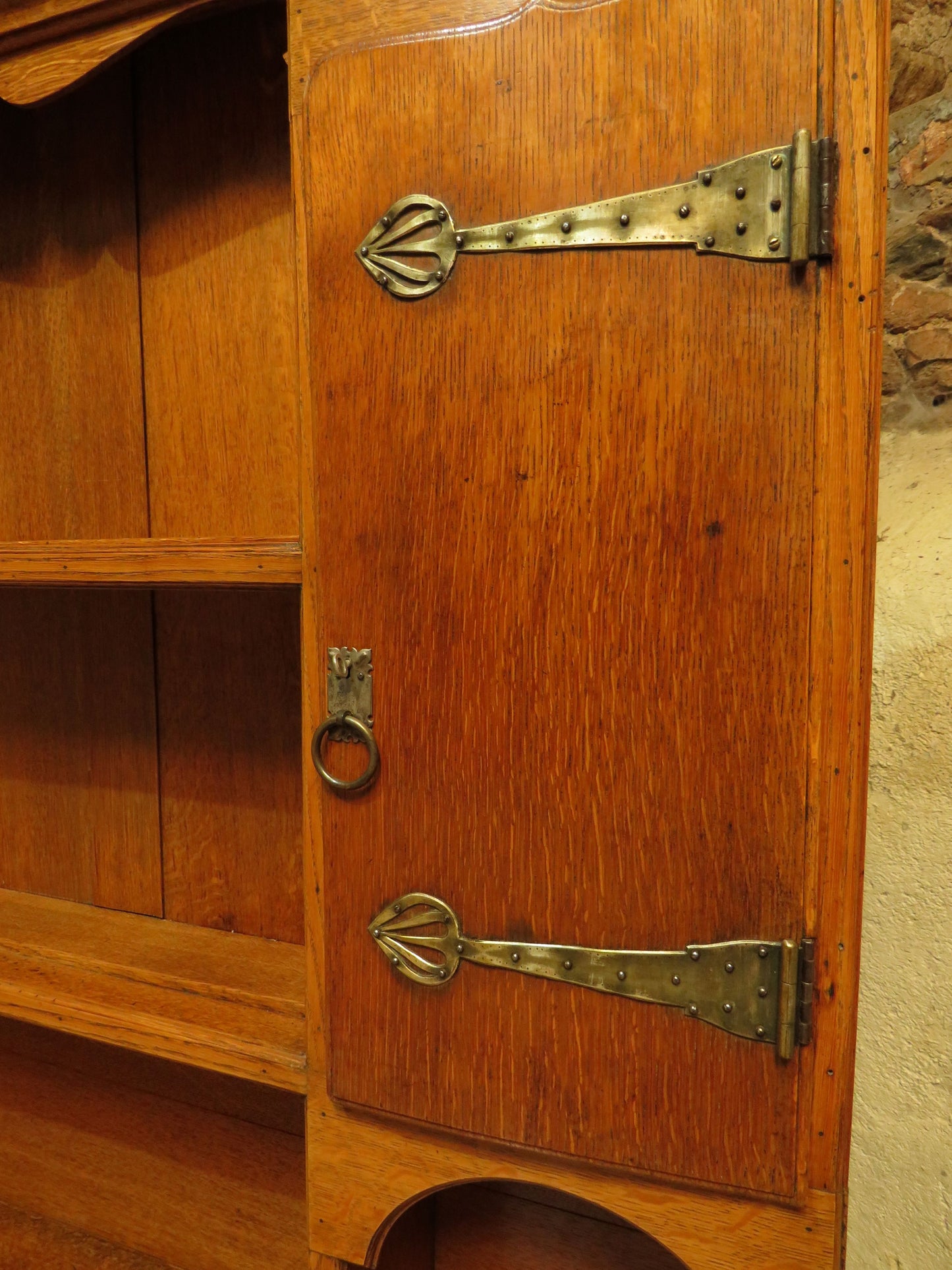 Substantial Arts & Crafts Golden Oak Dresser in two parts