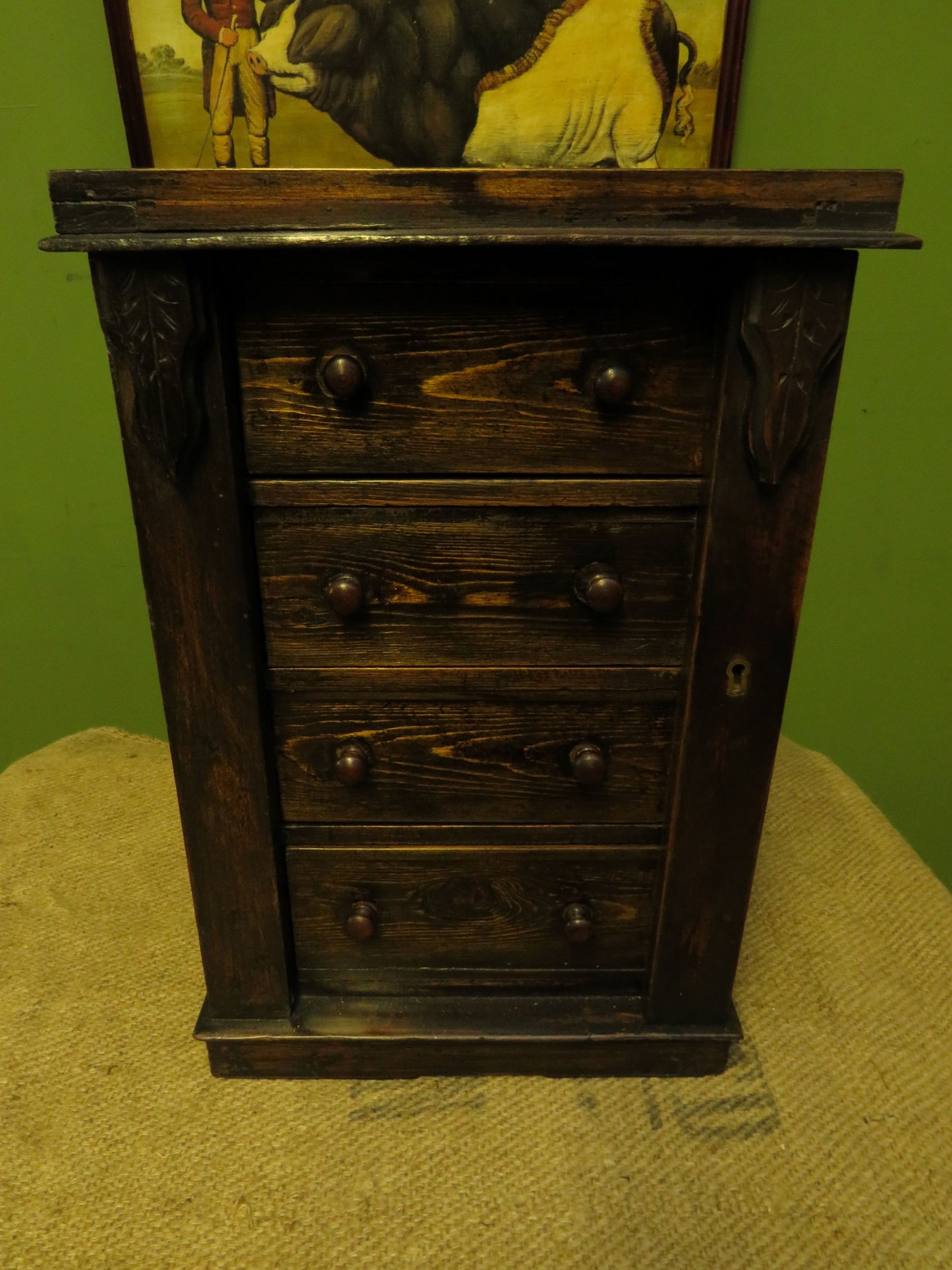 Antique Miniature Apprentice piece Wellington Chest