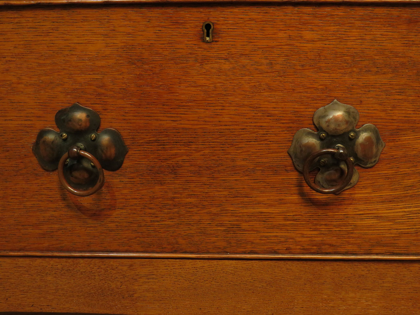 Substantial Arts & Crafts Golden Oak Dresser in two parts