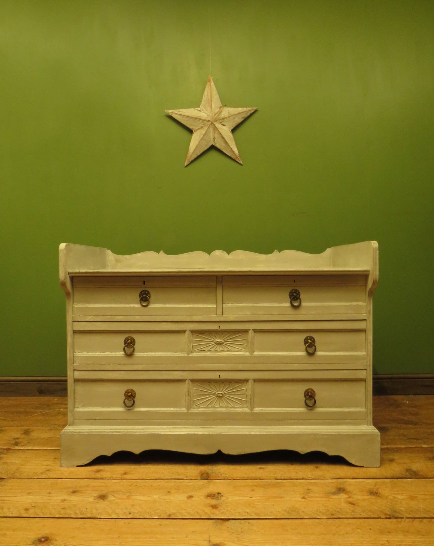Antique Gustavian Style Hand Painted Grey Washstand Chest of Drawers