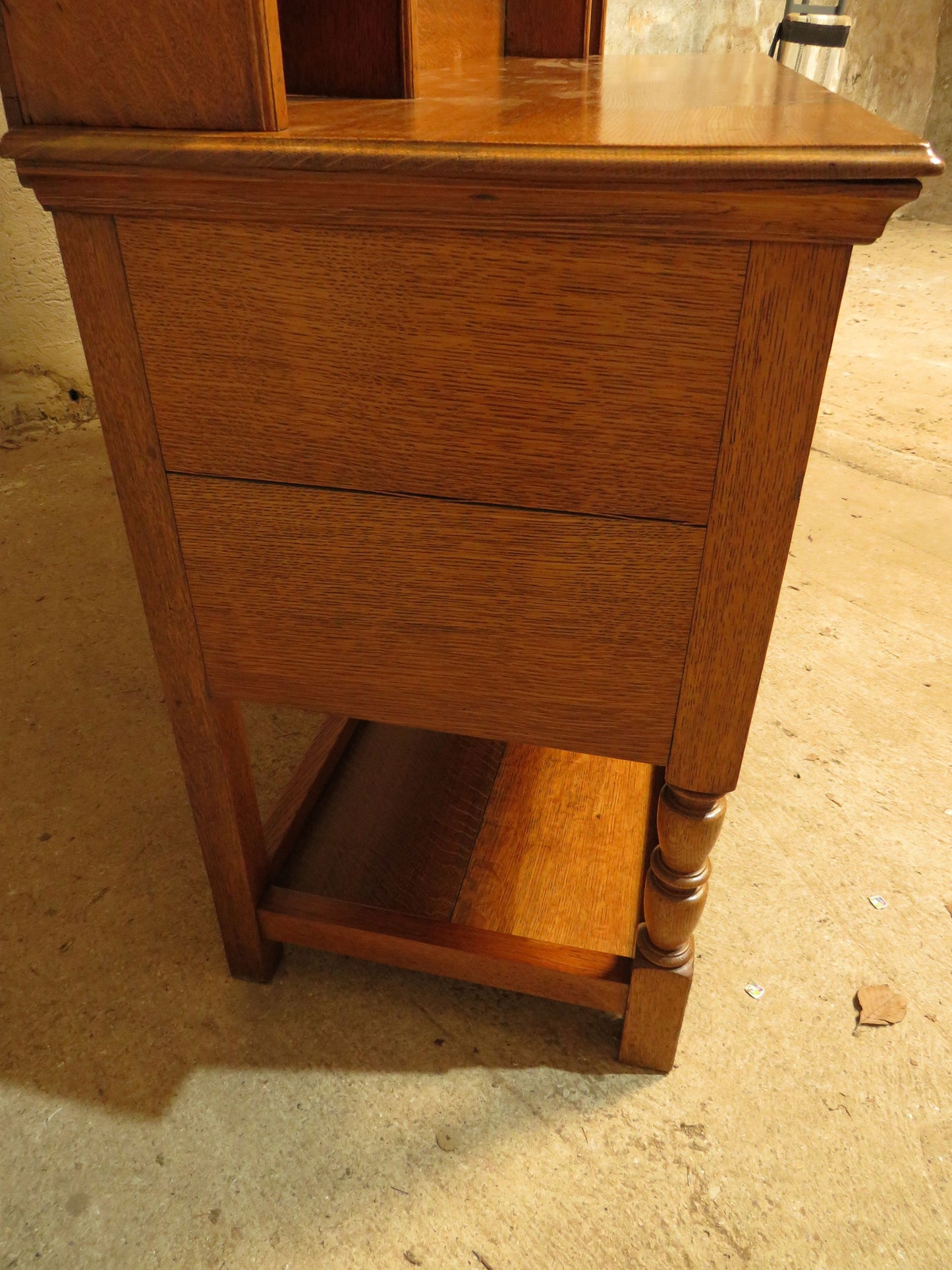 Substantial Arts & Crafts Golden Oak Dresser in two parts