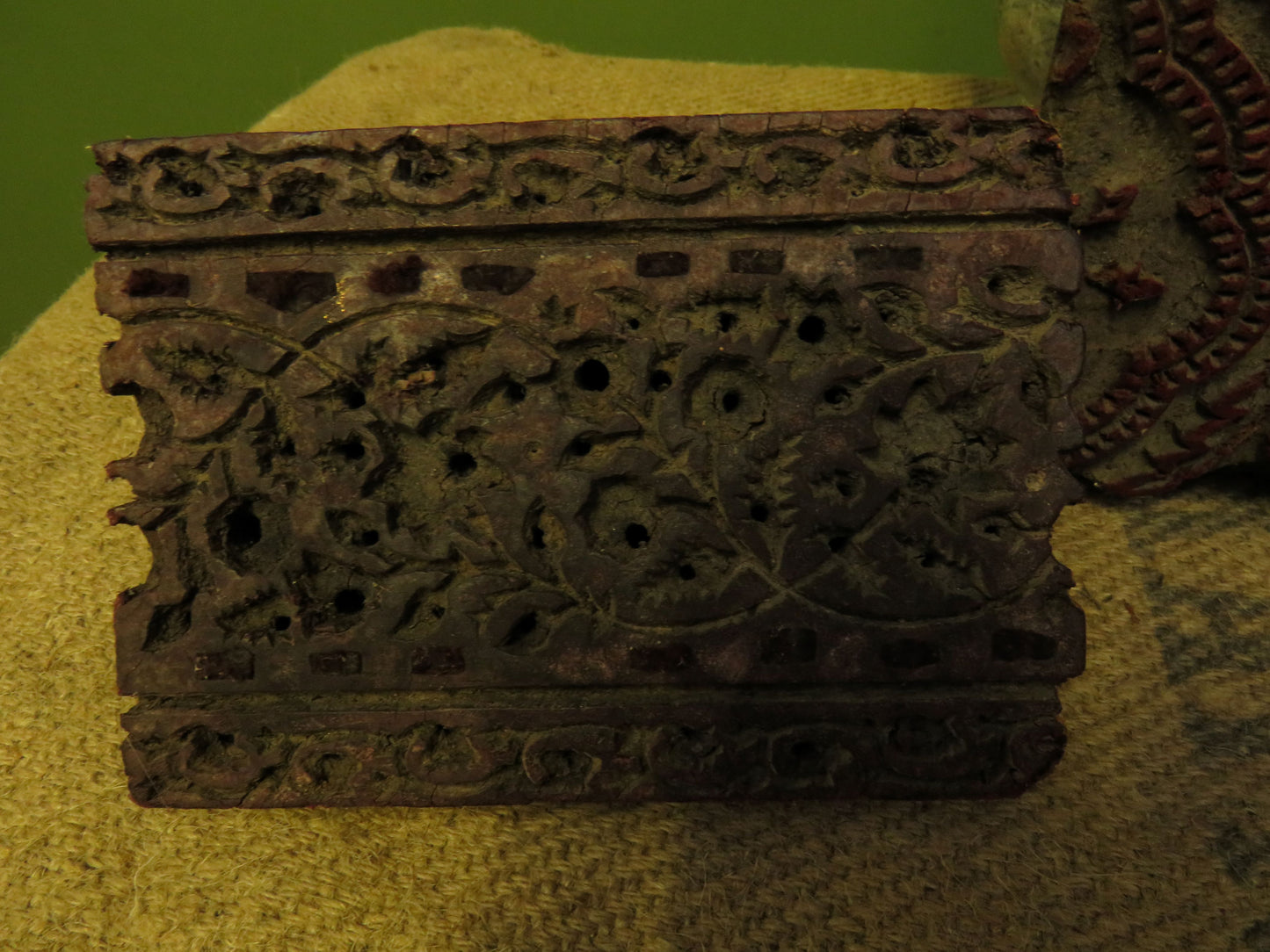 Indian Wooden Fabric Printing Blocks x 3