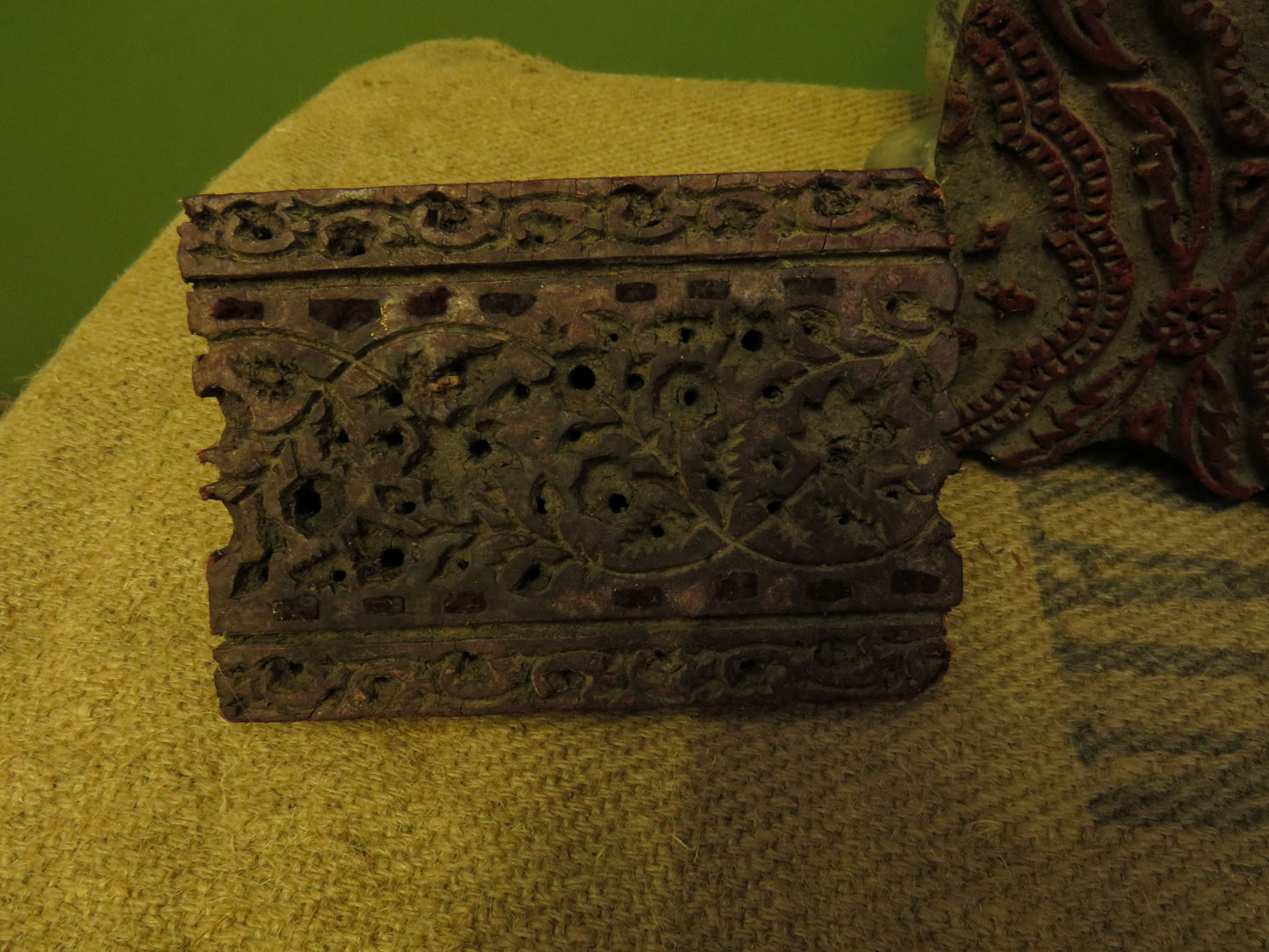 Indian Wooden Fabric Printing Blocks x 3