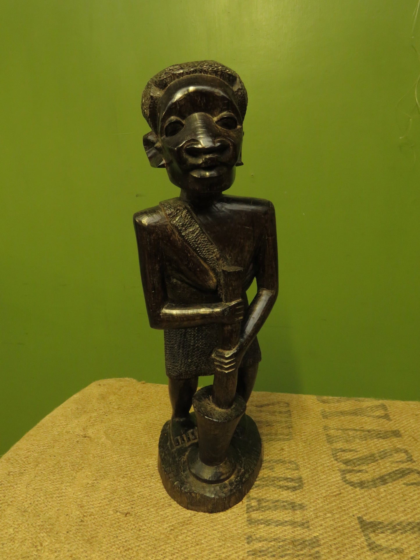 African Carved Ebony Figure of Mother & Child