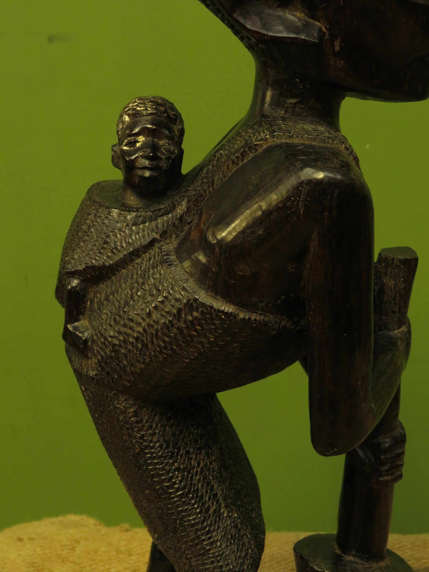 African Carved Ebony Figure of Mother & Child