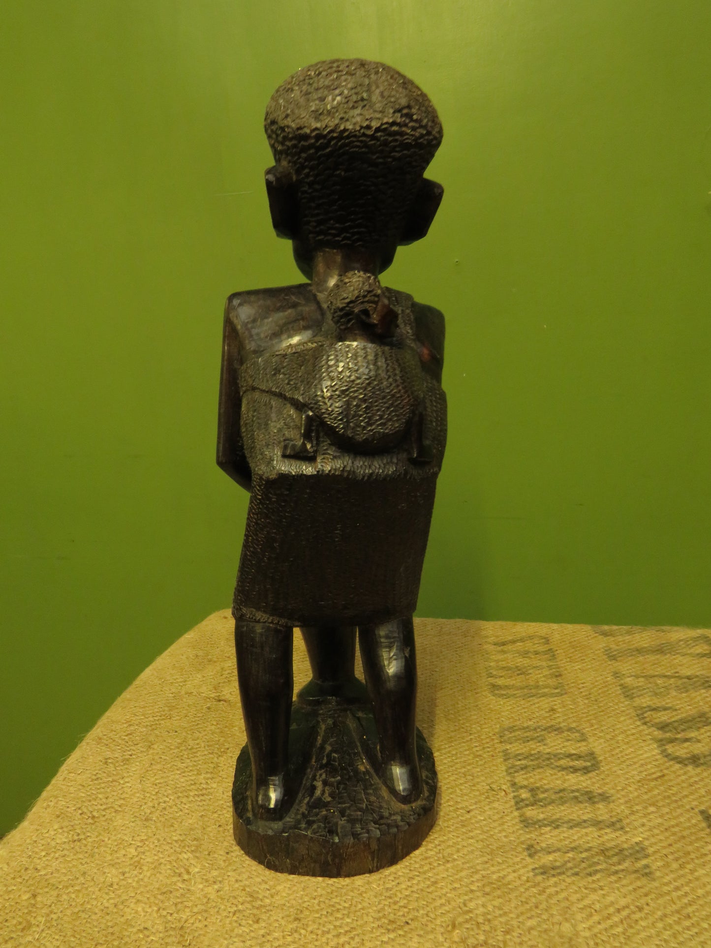 African Carved Ebony Figure of Mother & Child