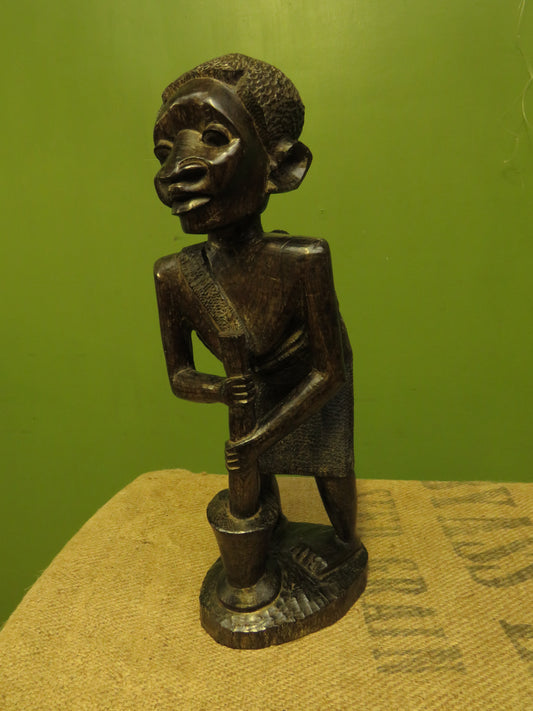 African Carved Ebony Figure of Mother & Child