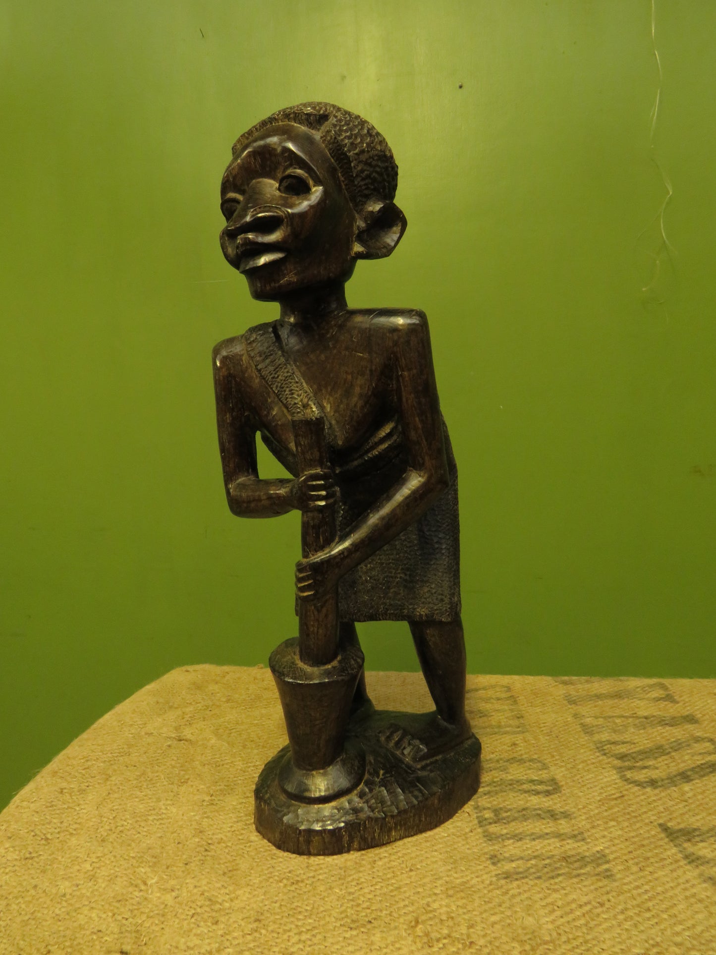 African Carved Ebony Figure of Mother & Child