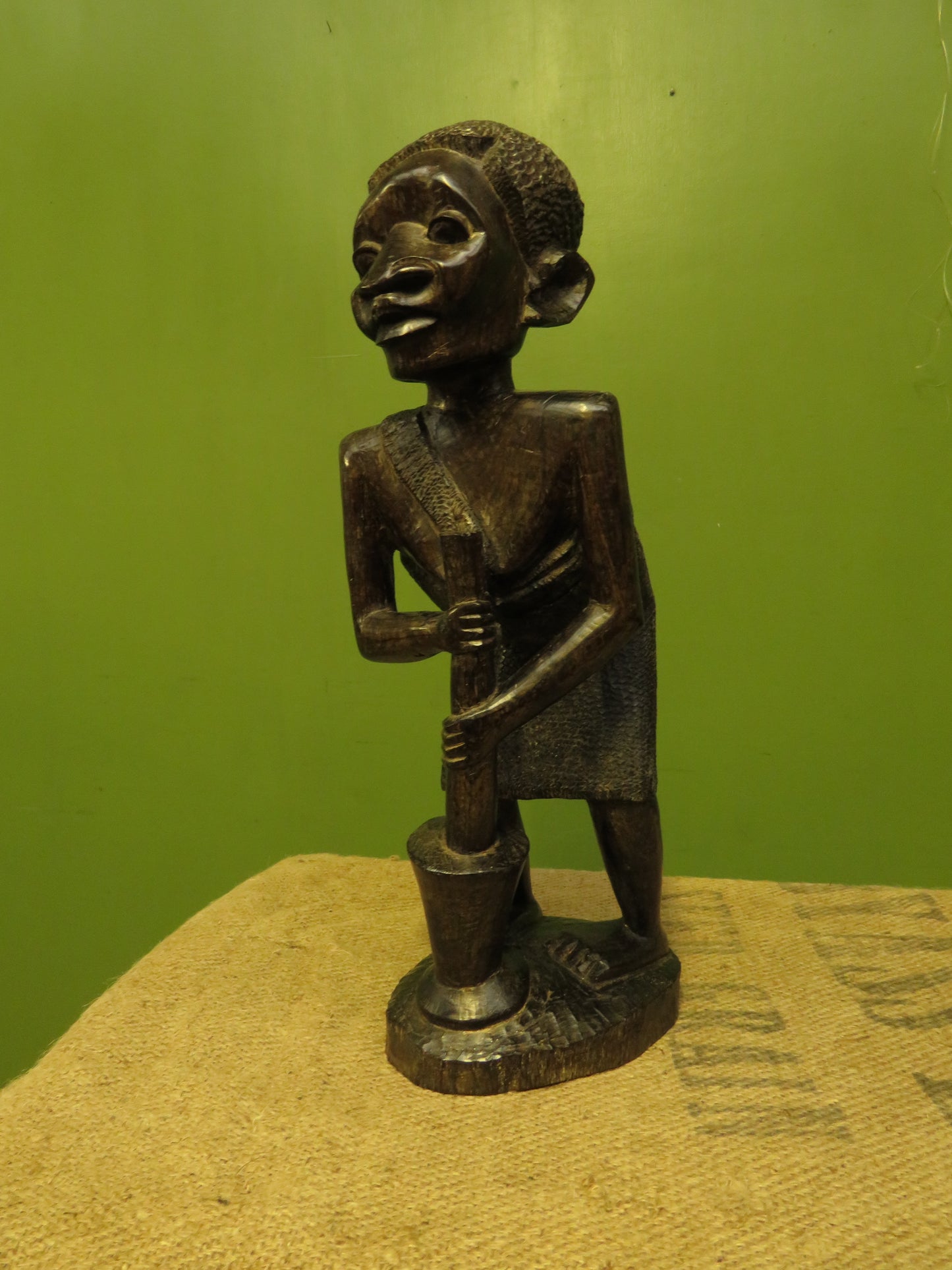 African Carved Ebony Figure of Mother & Child