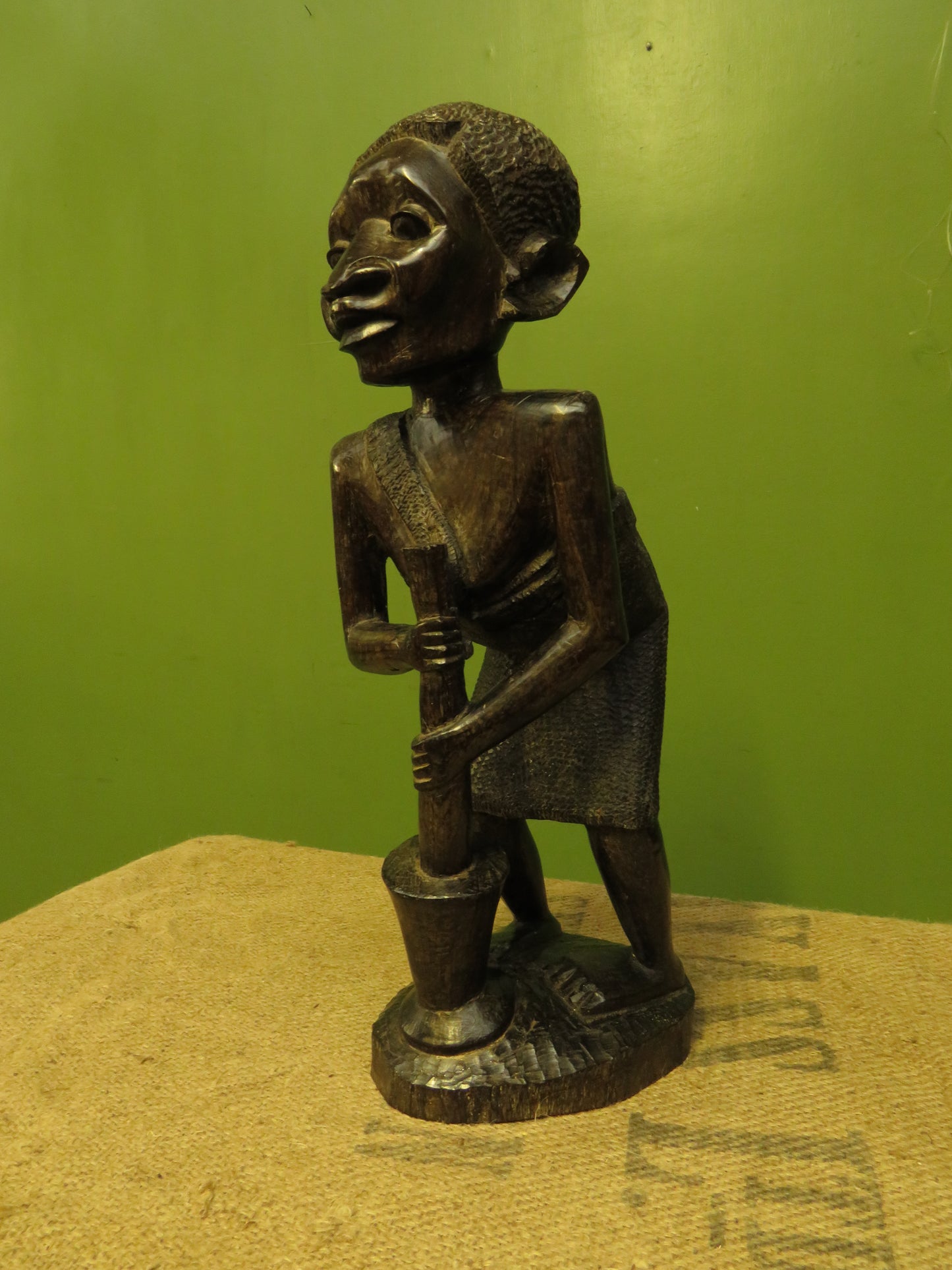 African Carved Ebony Figure of Mother & Child